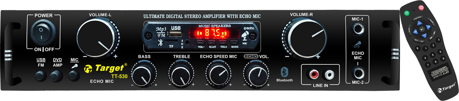 Image of KAXTANG 084 4Transistors DJ Amplifier REMIX Bluetooth VERSION with BT /USB /AUX /MP 5000 W AV Power Amplifier (Black)