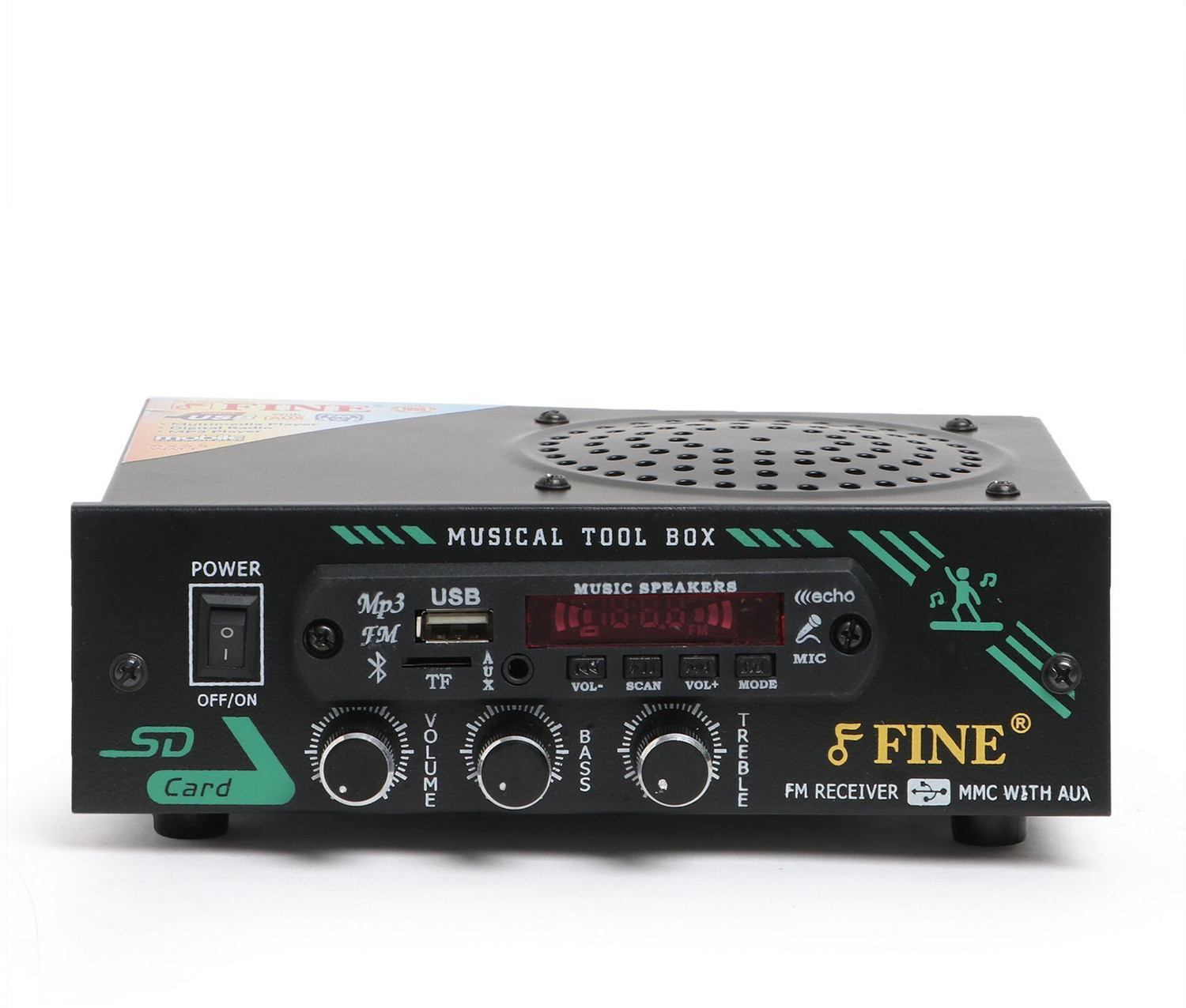 Image of FINE Black IPL AMPLIFIER Multimedia Player with Bluetooth,Aux,FM Radio. 150 W AV Power Amplifier (Black)