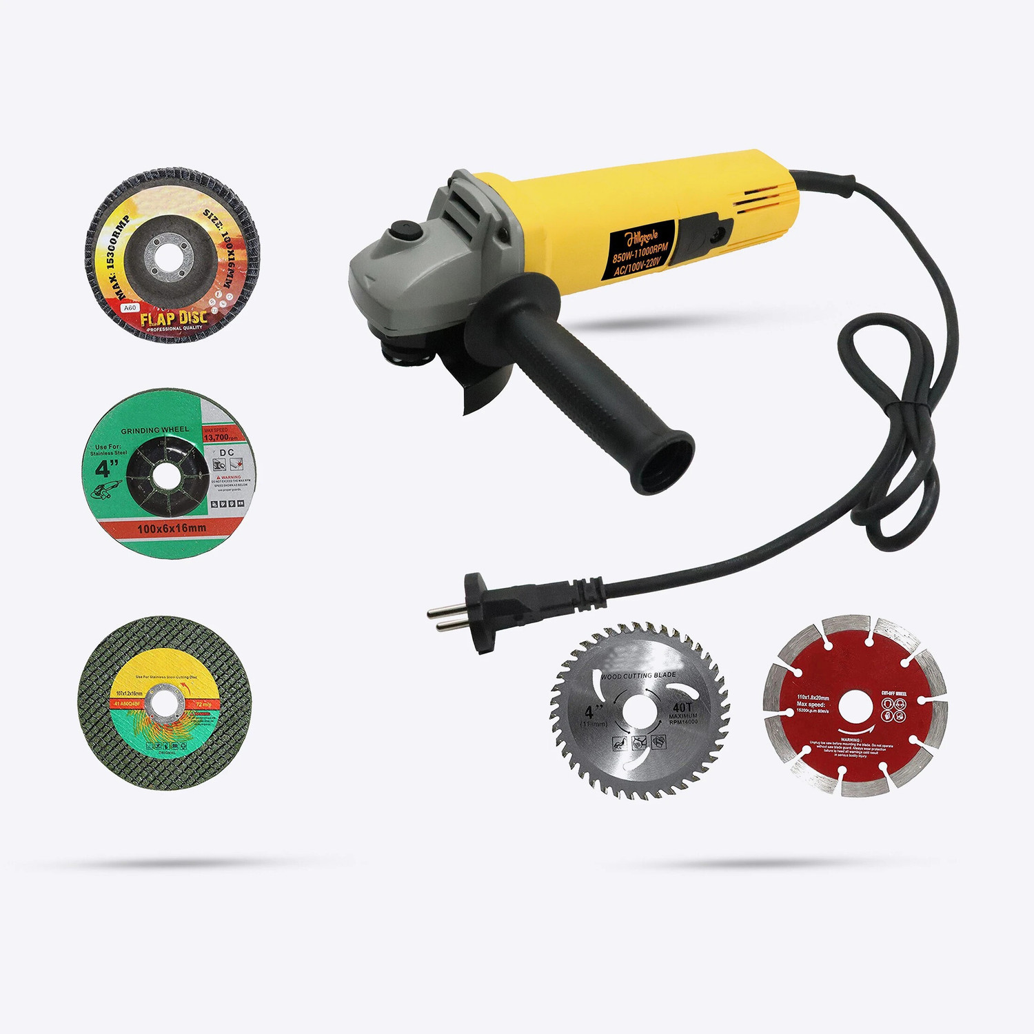 Image of RanPra LONG HANDLE 4INCH ANGLE GRINDER | CUTTING WHEEL| TOOLKIT Angle Grinder (100 mm Wheel Diameter)
