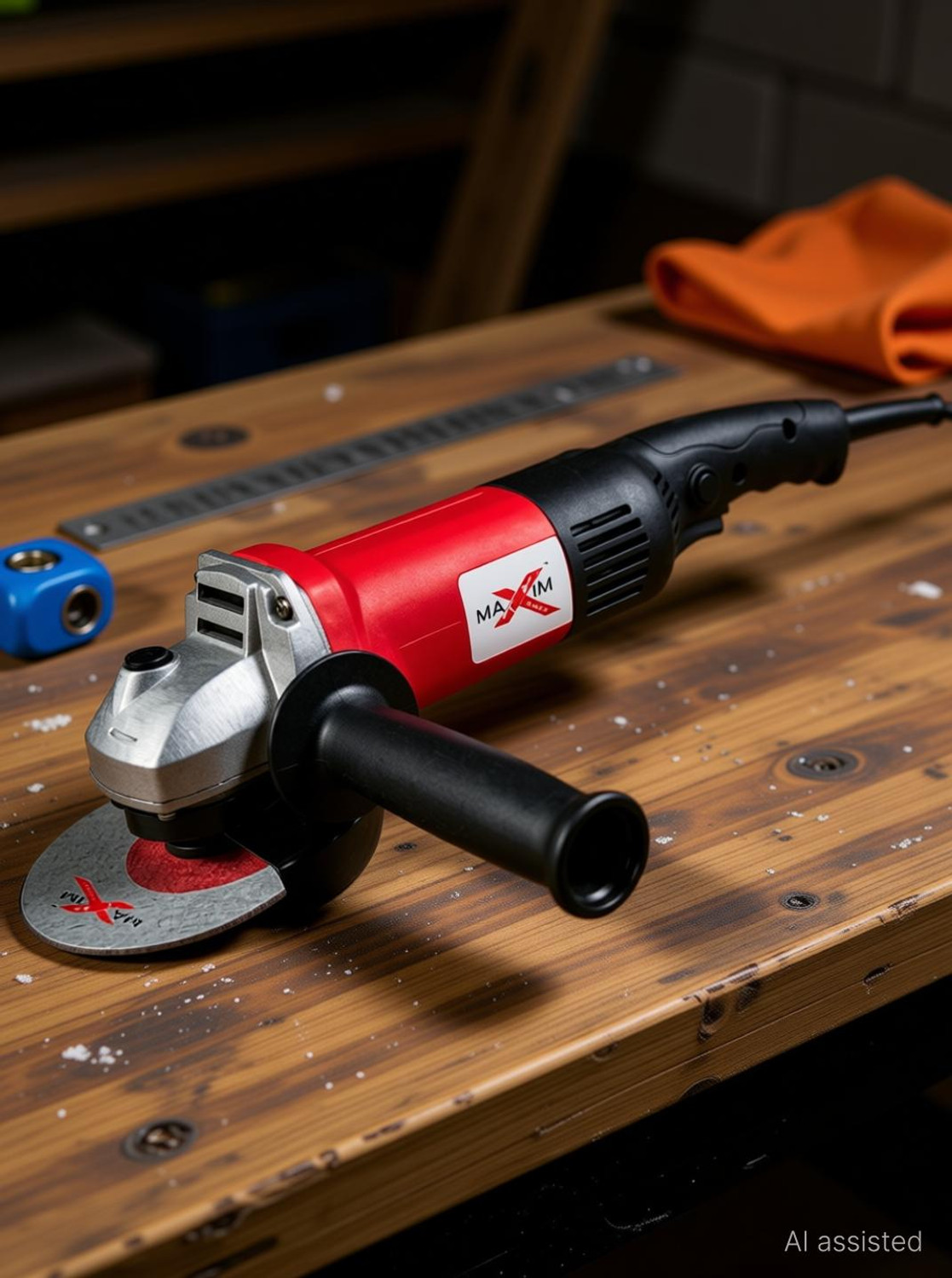 Image of RanPra Long handle Redhorse Heavy duty --125 mm 980watt Angle Grinder (100 mm Wheel Diameter)