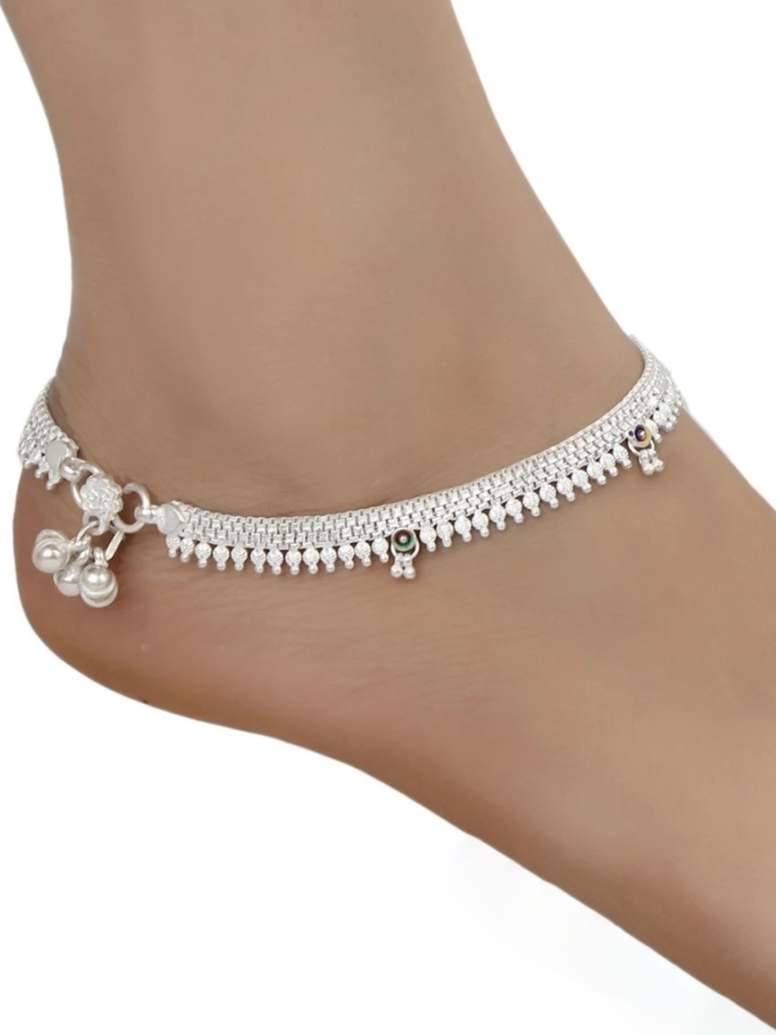 Image of Qrown Indian traditional fancy Payal,Pajeb,Paijaan for girls,womens Alloy Anklet (Pack of 2)