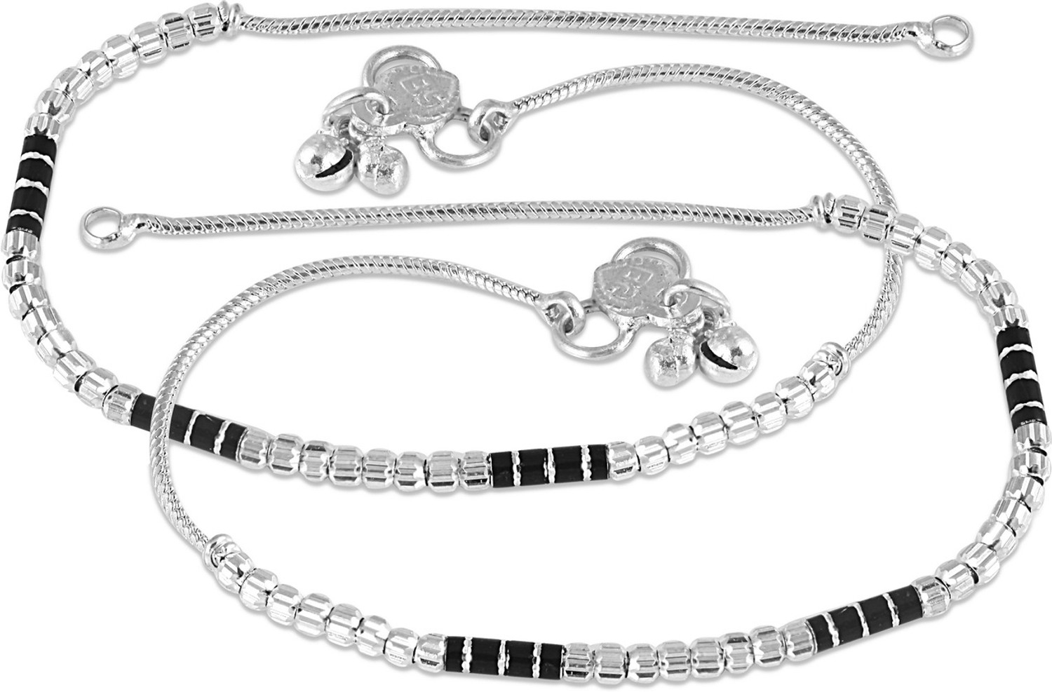 Image of Qrown Indian traditional fancy Payal,Pajeb,Paijaan for girls,womens Alloy Anklet (Pack of 2)