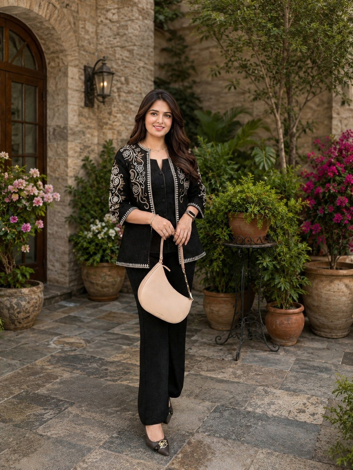 SHREYALF Top Pant Co-ords Set with Jacket - Image 1