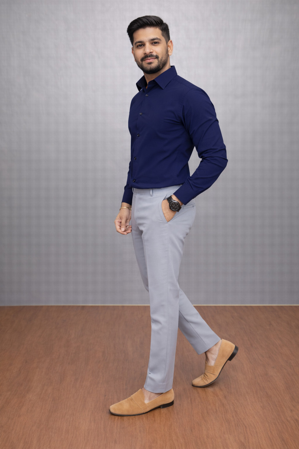 Image of VUONFAB Men Cotton Blend Shirt Pant Set