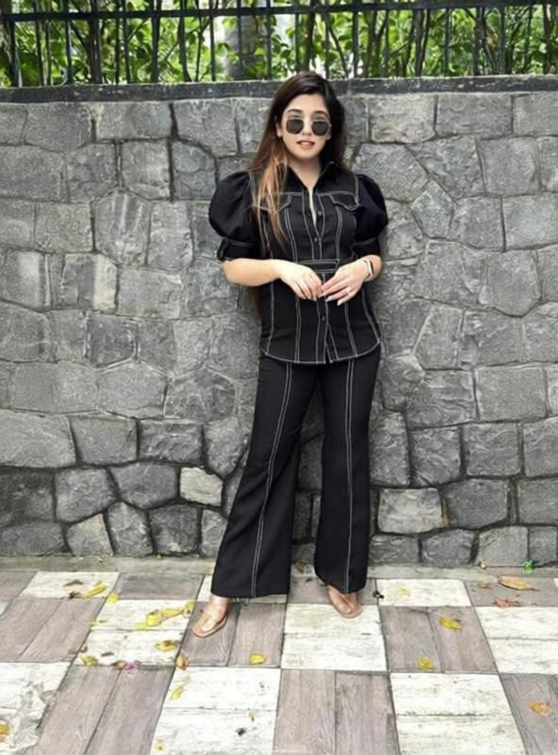 Image of Stylum Women Cotton Blend Ethnic Top Pant Set