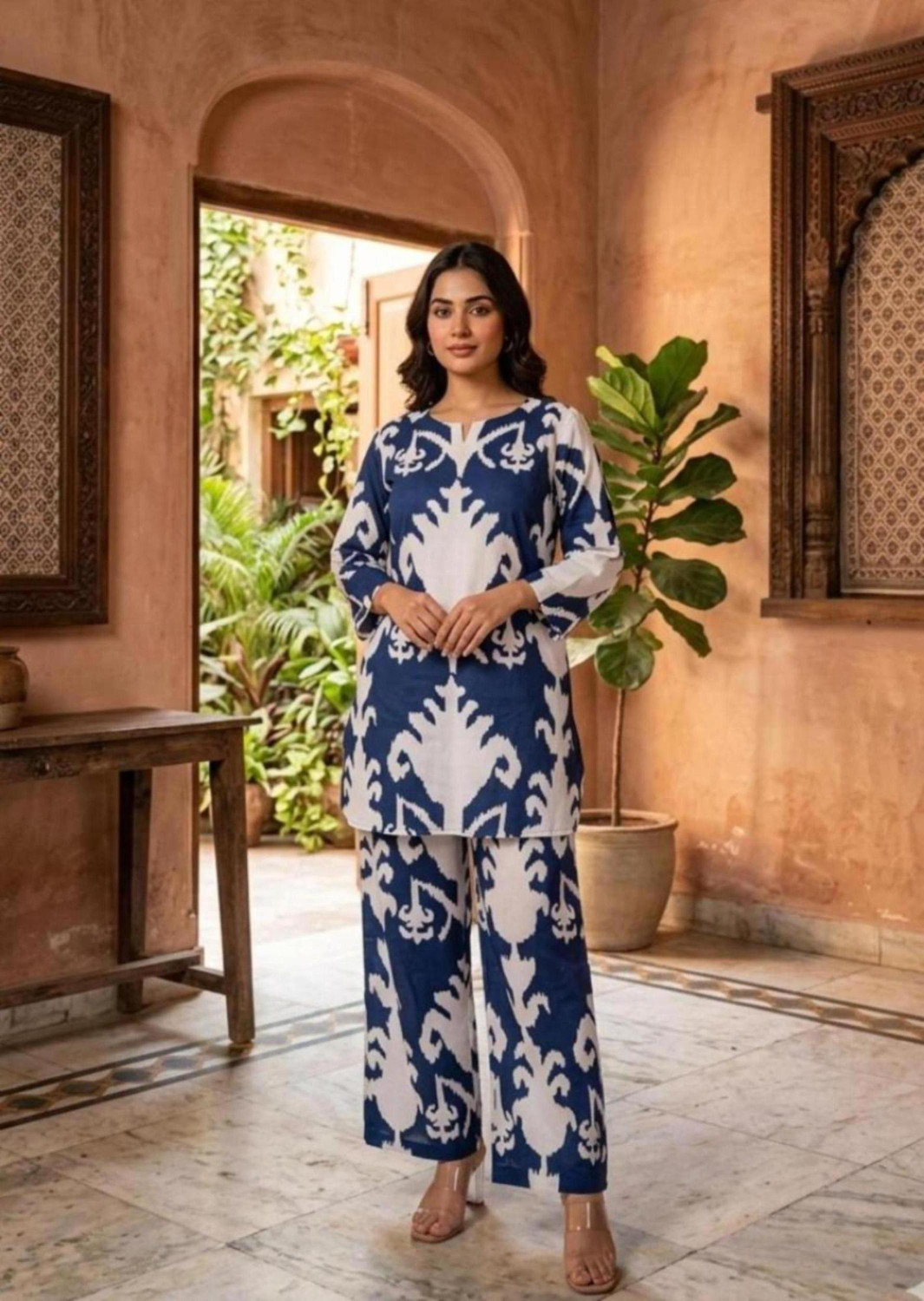 Image of Isha e Kart Top Palazzos Co-ords Set