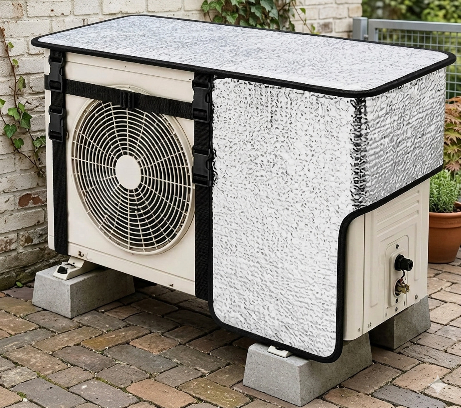 Image of KCE STORE Air Conditioner Cover for 1.5 Ton (Width: 50 cm, SILVER)