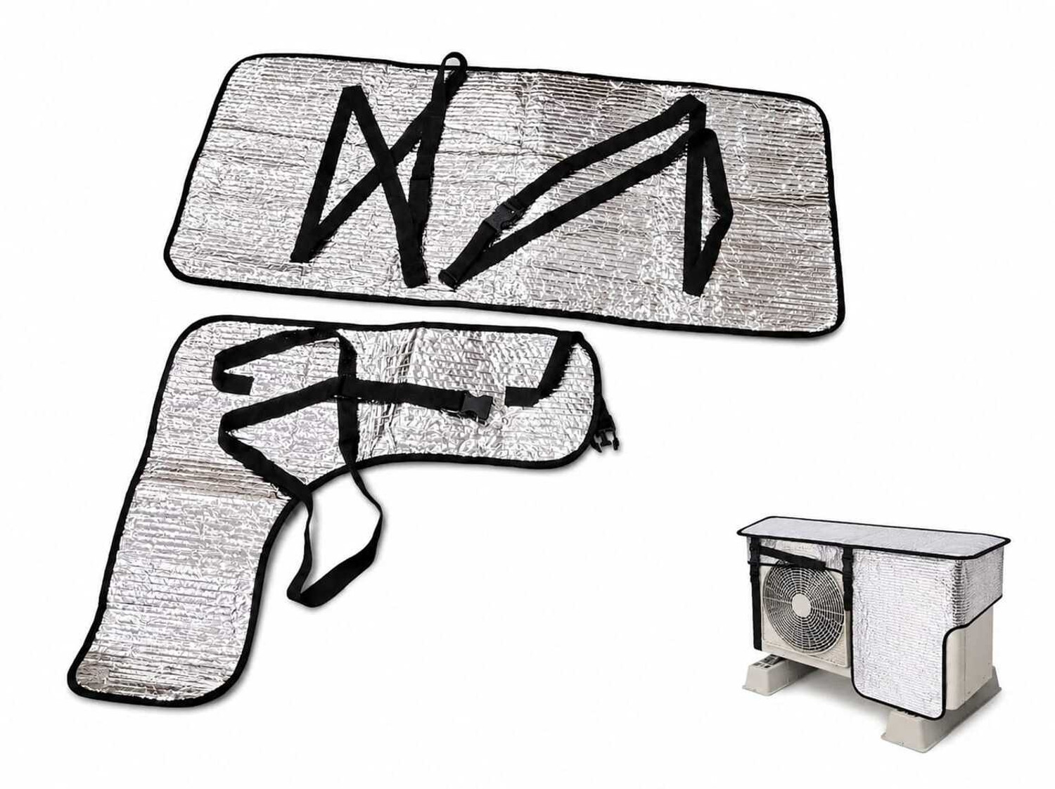 Image of KCE STORE Air Conditioner Cover for 1.5 Ton (Width: 50 cm, SILVER)