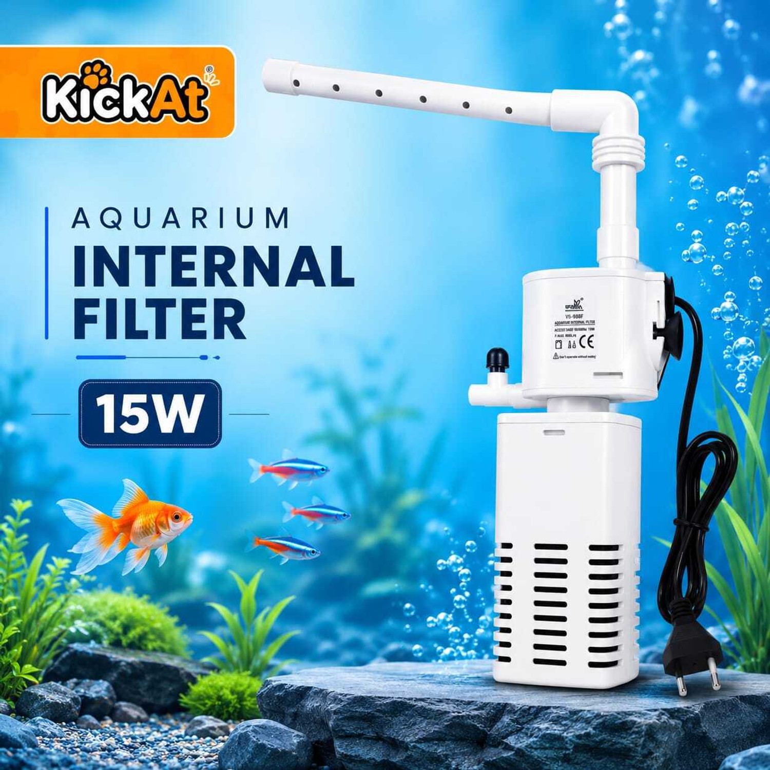 Image of MyPetFishy WP-1120F Power Aquarium Filter (Mechanical Filtration for Salt Water and Fresh Water)