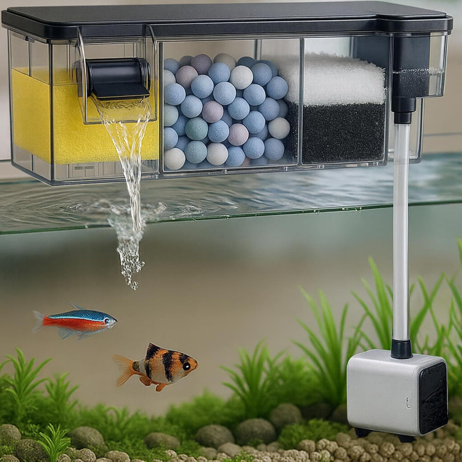 Image of LINY Power Aquarium Filter (Mechanical Filtration for Salt Water and Fresh Water)