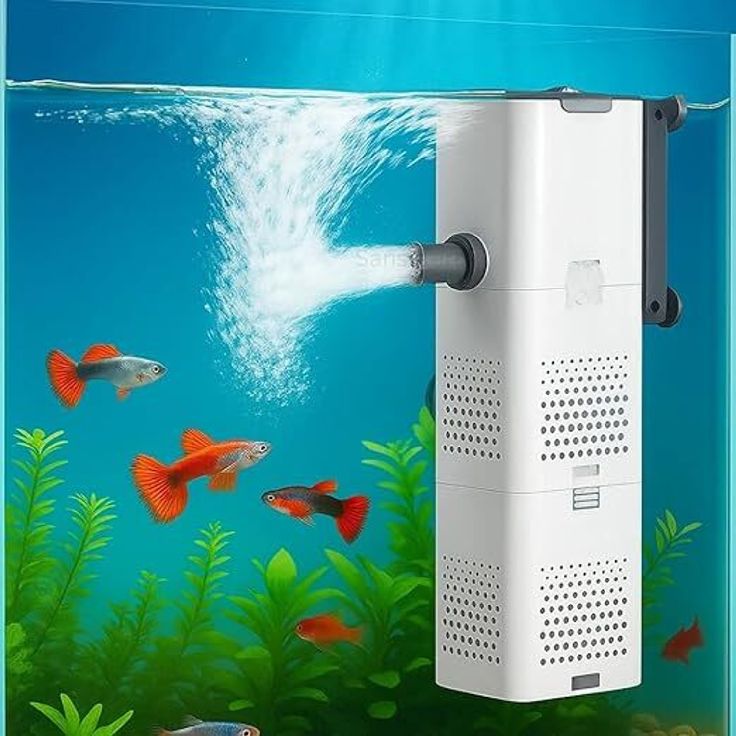 Image of Home Bargains Aquarium Internal Filter with Oxygen Supply & Water Circulation for Fish Tank Power Aquarium Filter (Mechanical Filtration for Salt Water and Fresh Water)