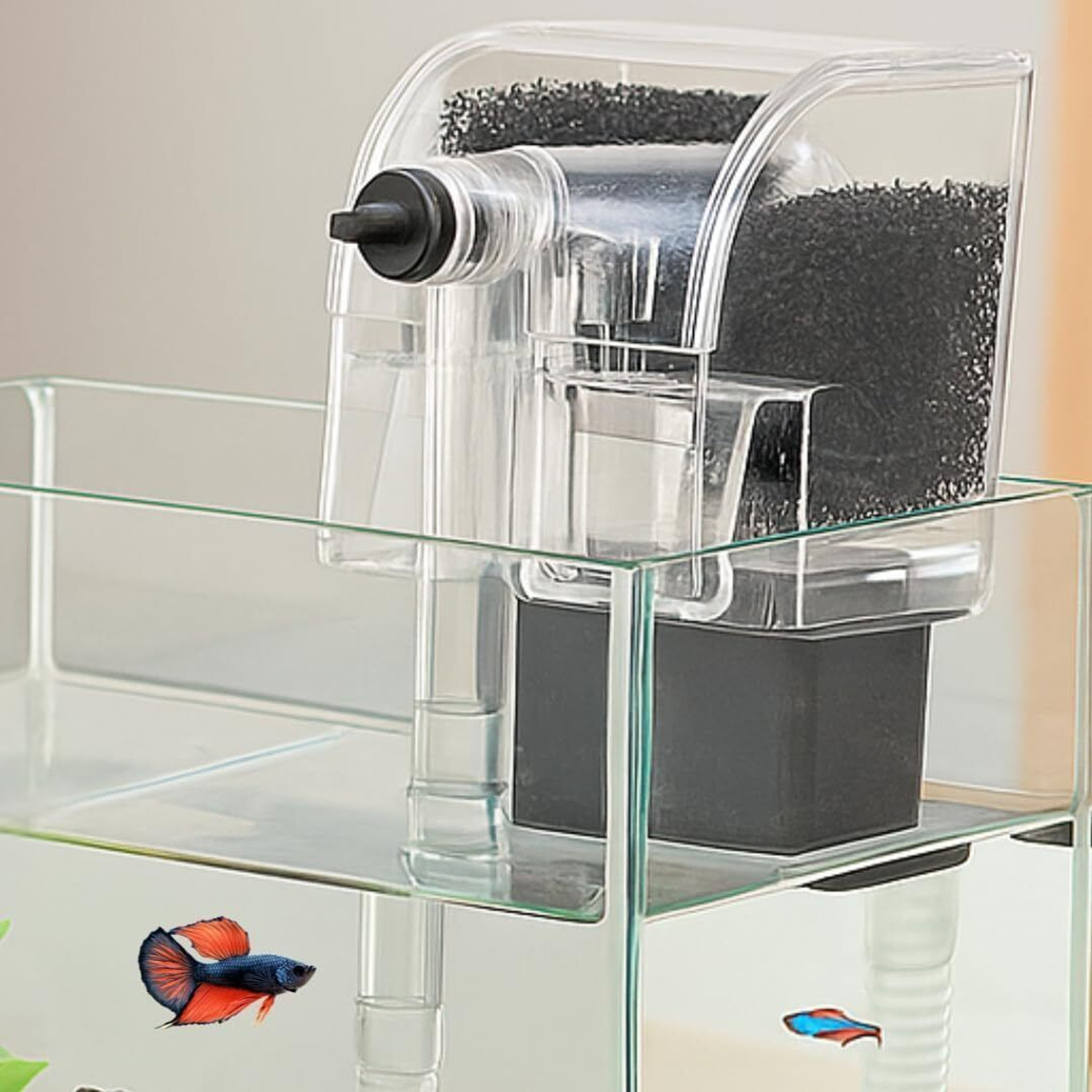 Image of Buraq 2 In 1 Aquarium Essentials Kit 15W Aquarium Filters + Light Power Aquarium Filter (Mechanical Filtration for Salt Water and Fresh Water)