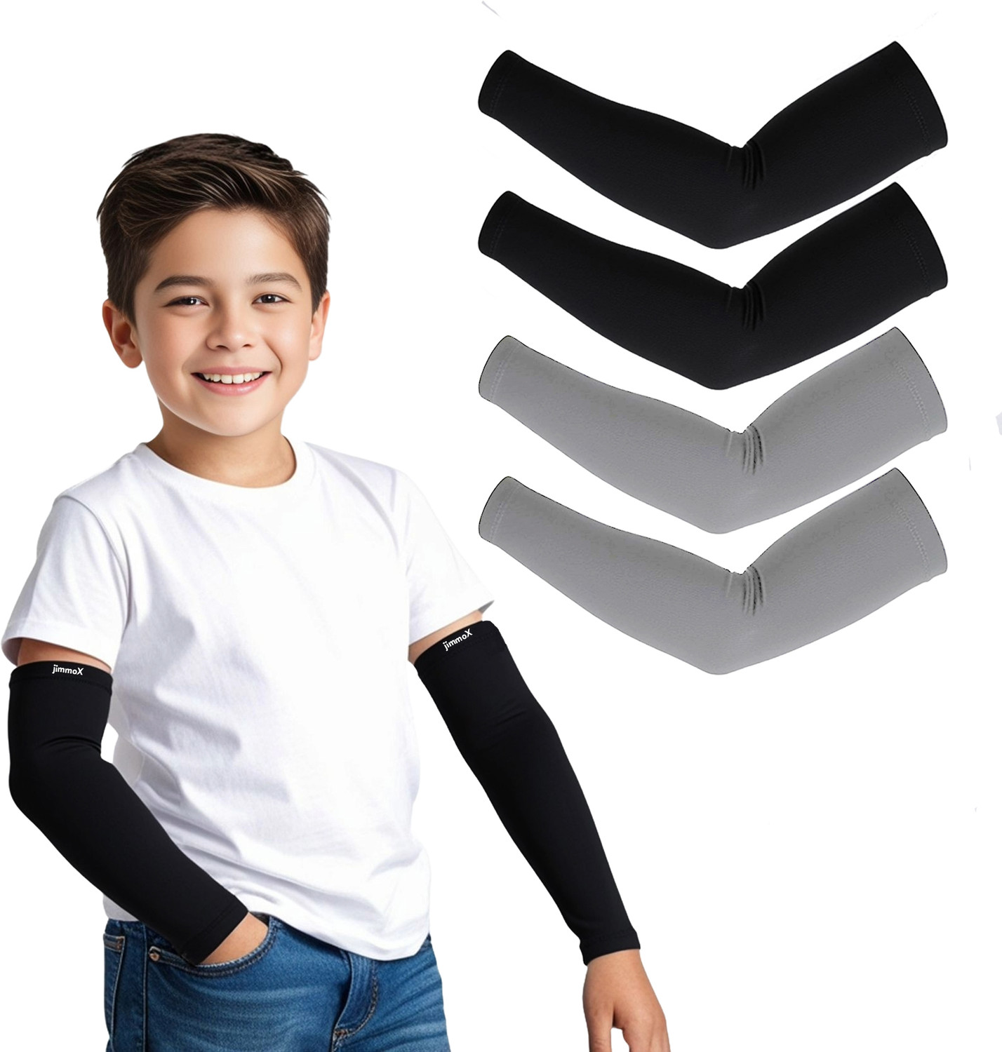Image of MSR STORE Cotton Arm Sleeve For Boys & Girls (Free, Grey)