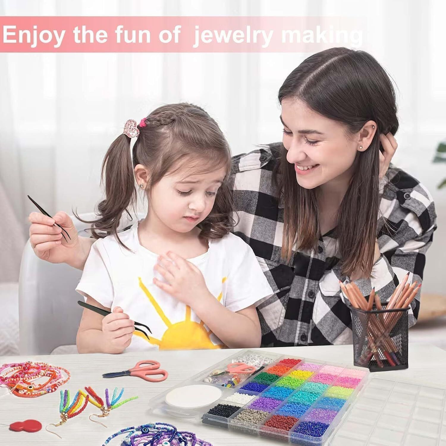 Image of JEKEMI 17000pcs 2mm Glass Seed Beads for Jewelry Making Kit