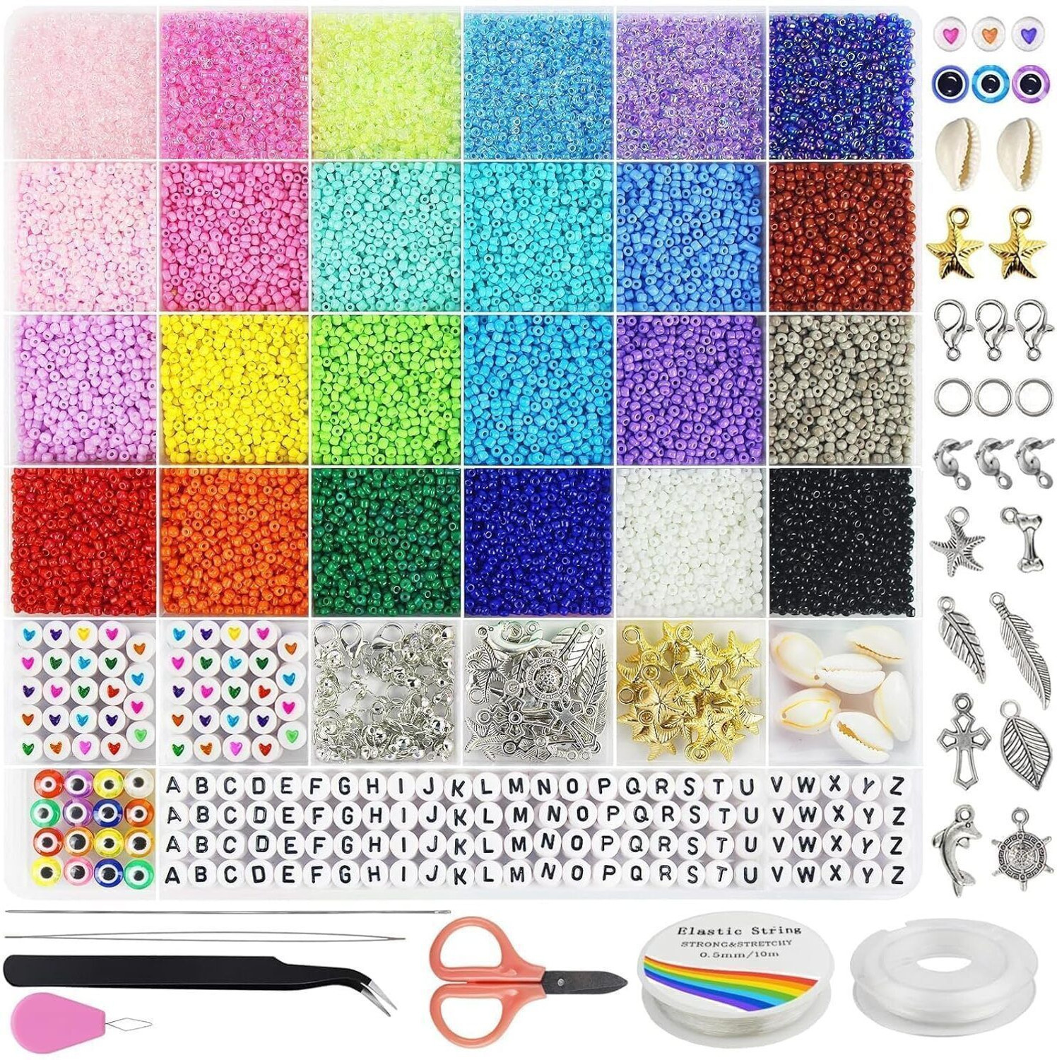 Image of JEKEMI 17000pcs 2mm Glass Seed Beads for Jewelry Making Kit