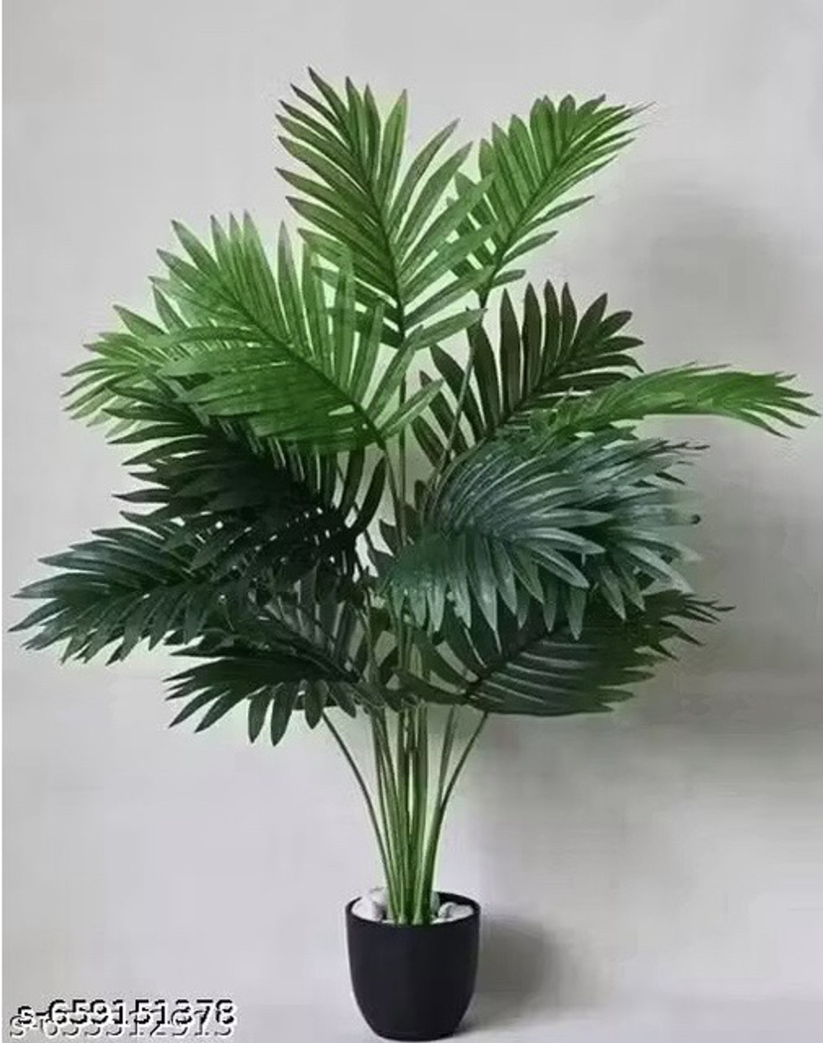 Image of Conisstore Artificial Beautiful 12 Leafs Tree Home Interior & Exterior Plant Palm Tree Artificial Plant (60 cm, Green)