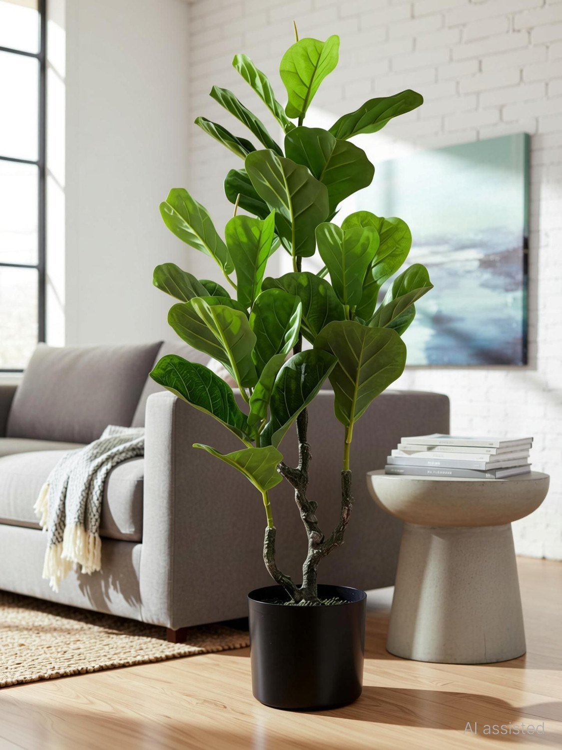 Image of Pink Olive Artificial Olive Tree Plant with Plastic Stem and Leaves for Indoor Decor Artificial Plant (146 cm, Green)