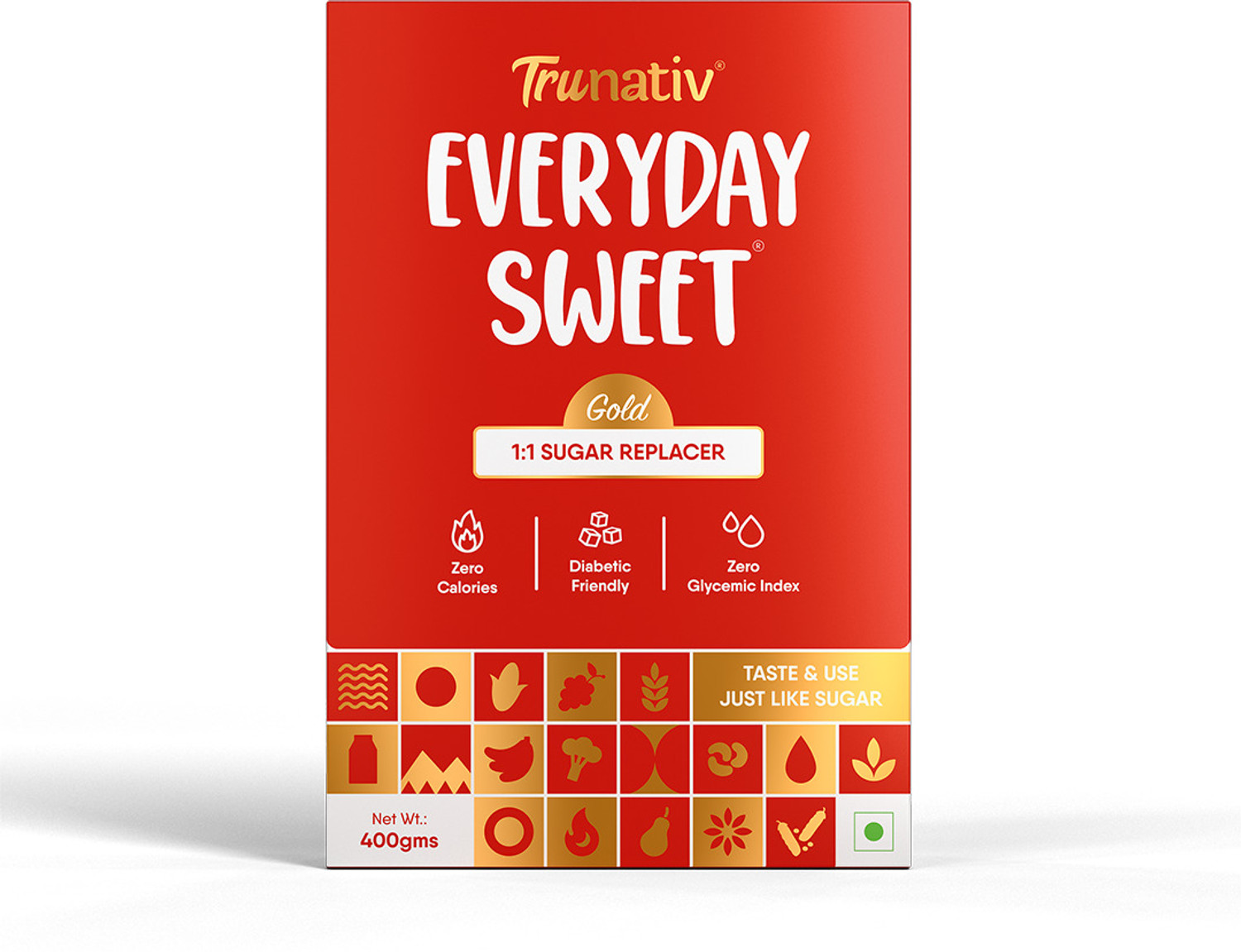 TruNativ Everyday Sweet Gold, Allulose & Monkfruit Powder, 1:1 Sugar Replacer, Diabetic Sweetener (400 g) - Image 1