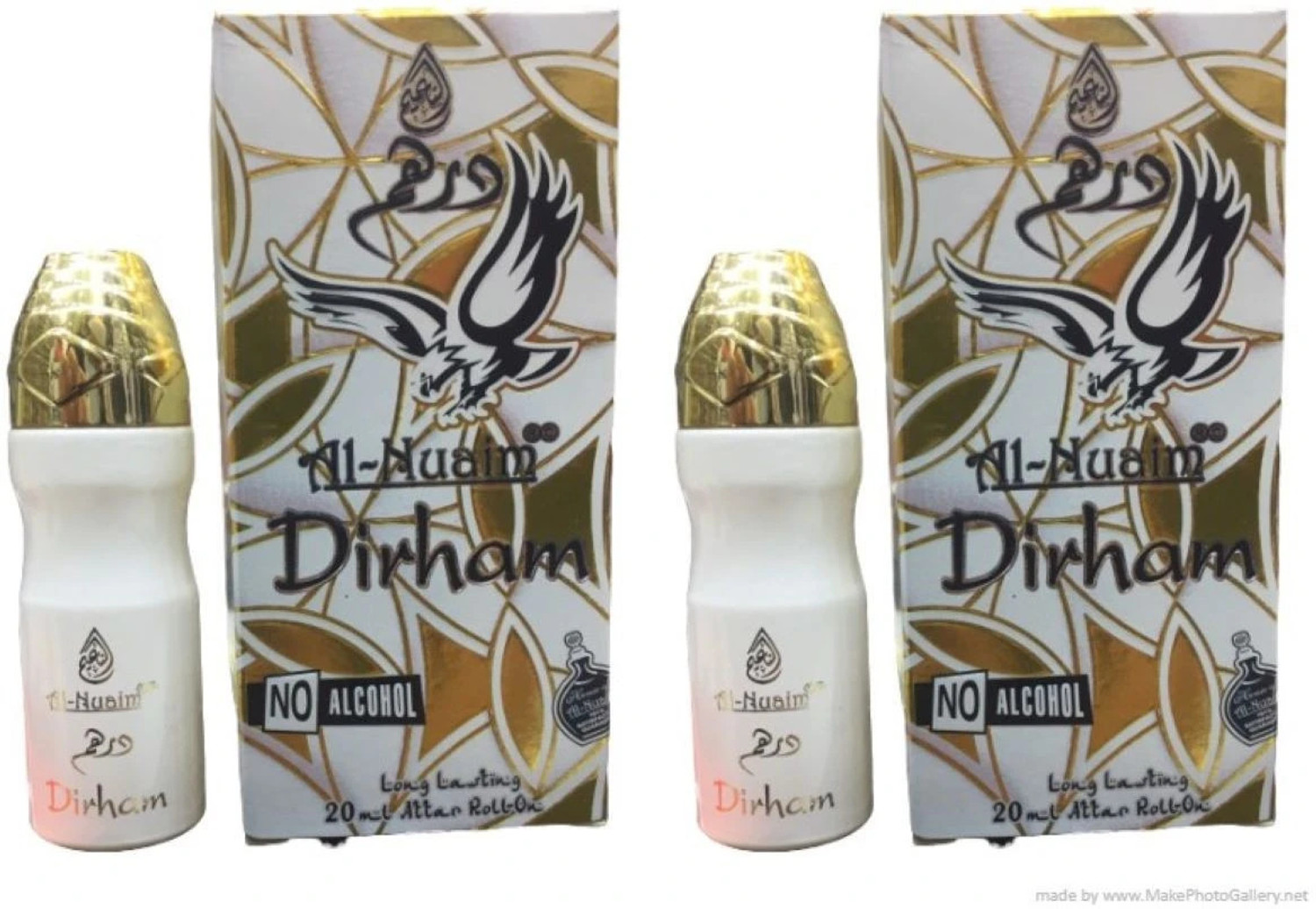 Image of Al Nuaim DIRHAM 20 ML ROLL ON ATTAR (PACK OF 2) GIFT PACK Herbal Attar (Musk)