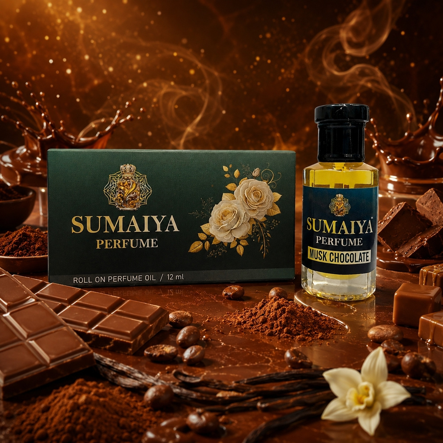 Image of Al-Nuaim Chocolate Musk Attar for Men and Women Herbal Attar (Chocolate)