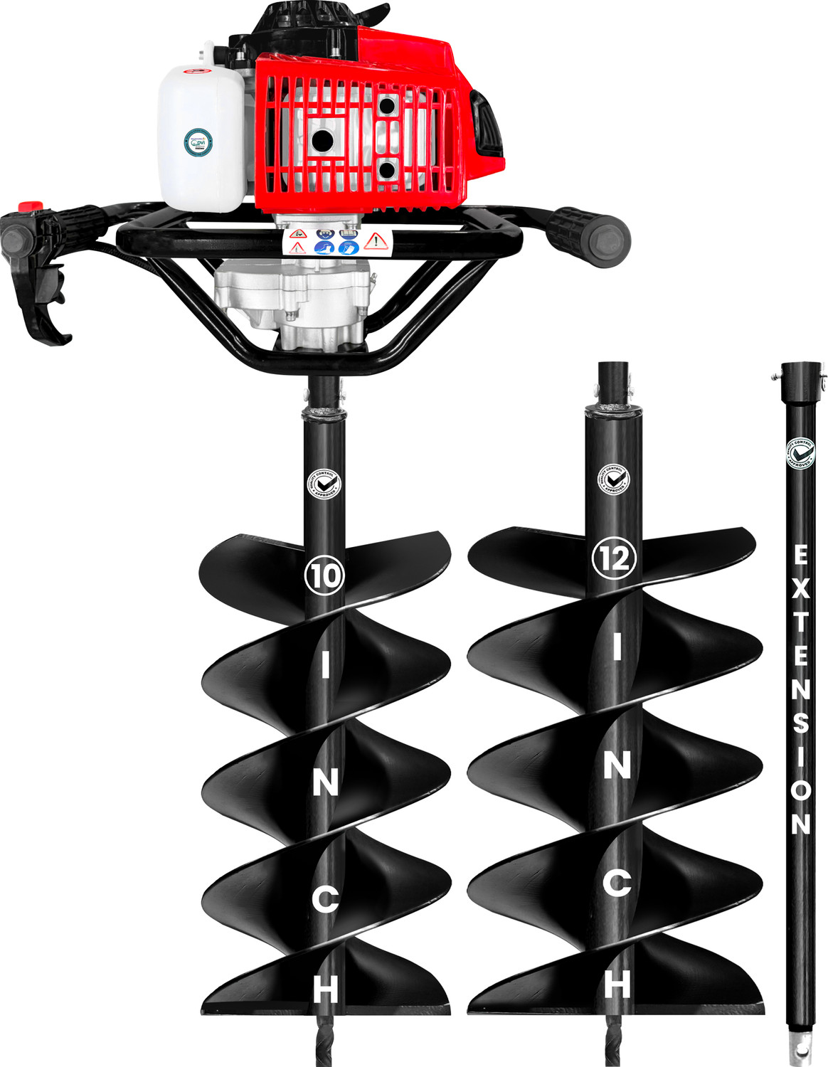 Image of Balwaan Krishi BE-63 Earth Auger 63cc 2 Stroke Petrol Engine with 6 Inch Double Spiral Planter Auger Drill (One Man Operation)