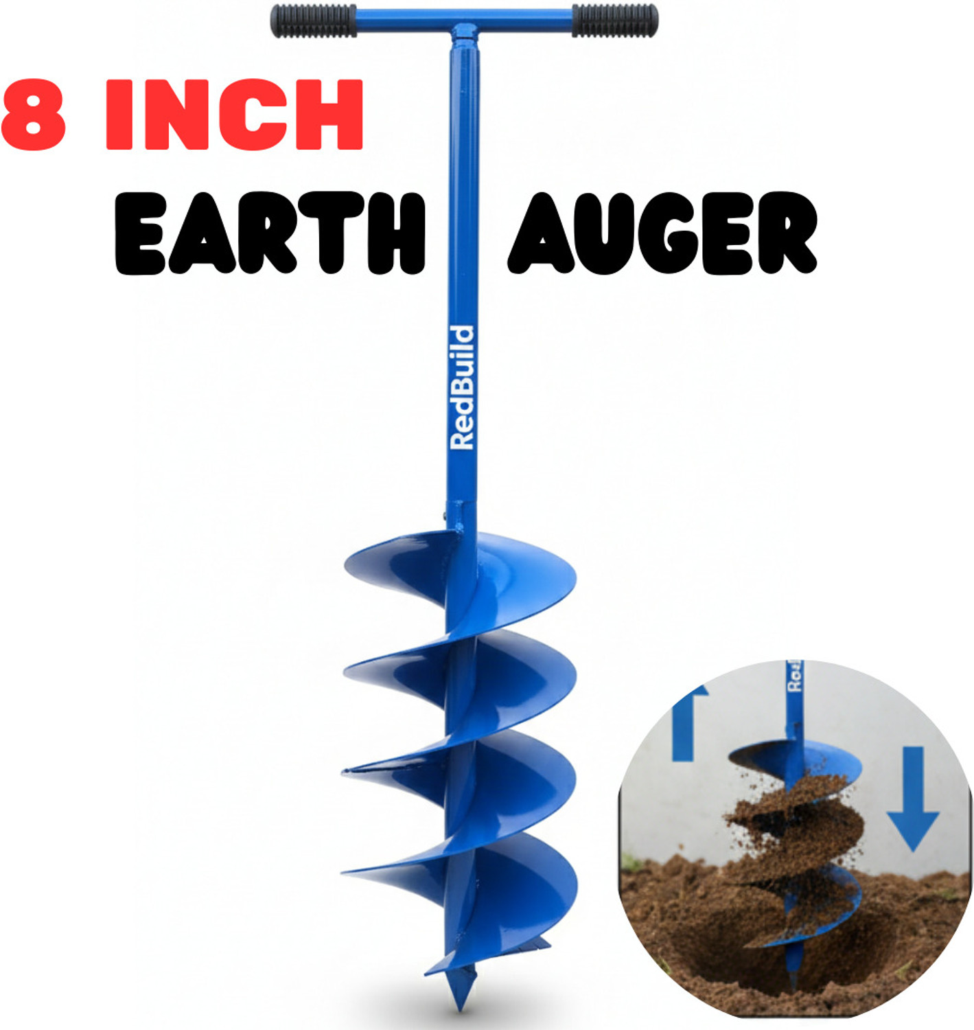 Image of Balwaan Krishi BE-63 Earth Auger 63cc 2 Stroke Petrol Engine with 6 Inch Double Spiral Planter Auger Drill (One Man Operation)