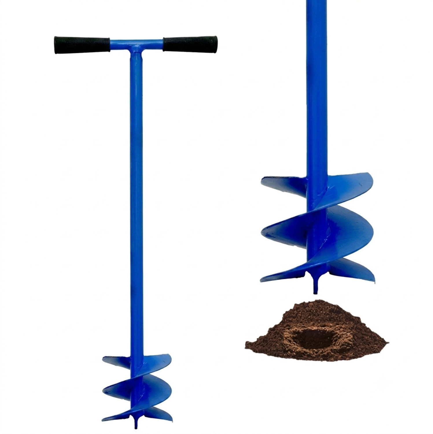 Image of Balwaan Krishi BE-63 Earth Auger 63cc 2 Stroke Petrol Engine with 6 Inch Double Spiral Planter Auger Drill (One Man Operation)