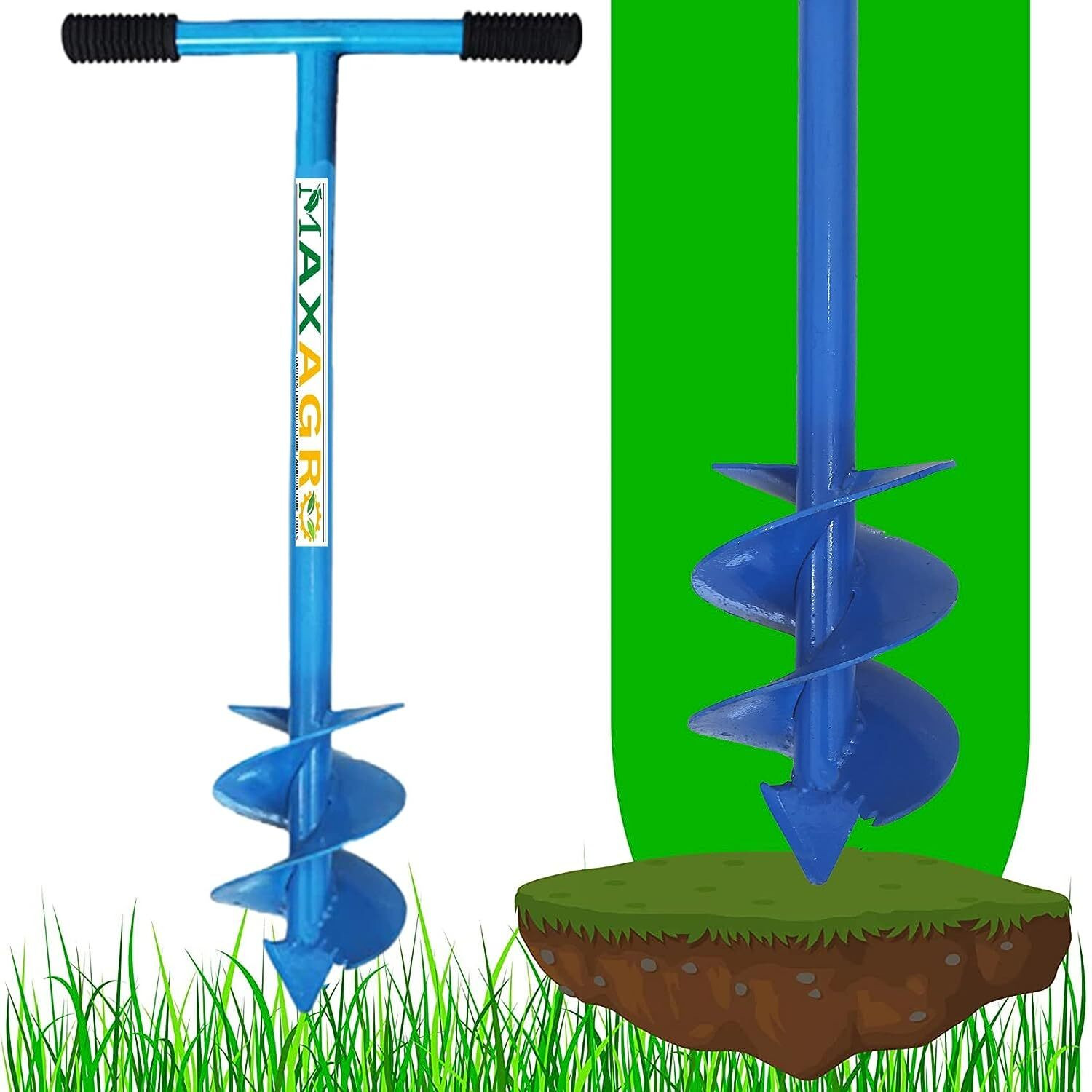 Image of Balwaan Krishi BE-63 Earth Auger 63cc 2 Stroke Petrol Engine with 6 Inch Double Spiral Planter Auger Drill (One Man Operation)