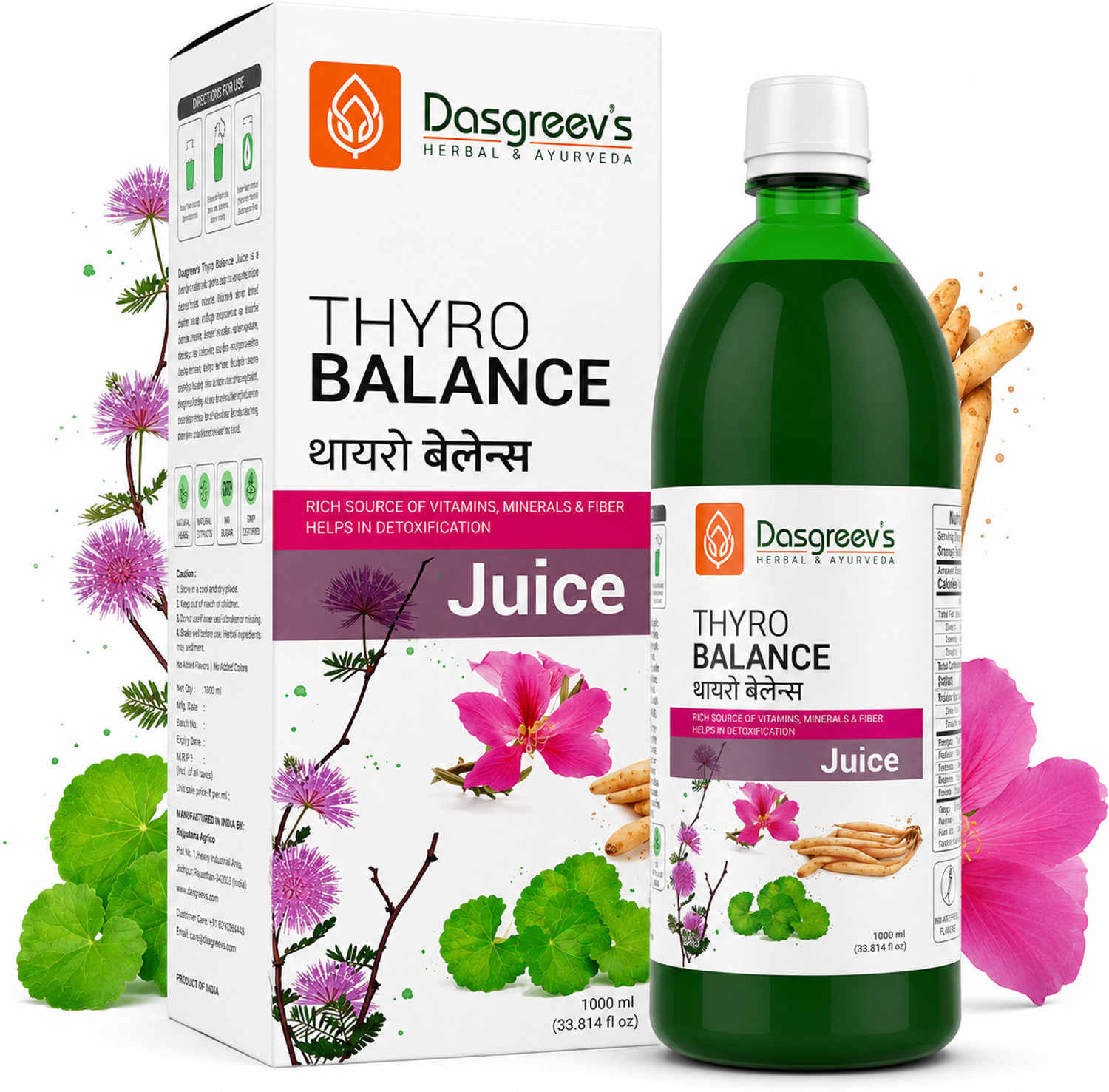 DASGREEV HERBALS Dasgreev Herbal Krishna Thyro Balance Juice 1000 1 L - Image 1