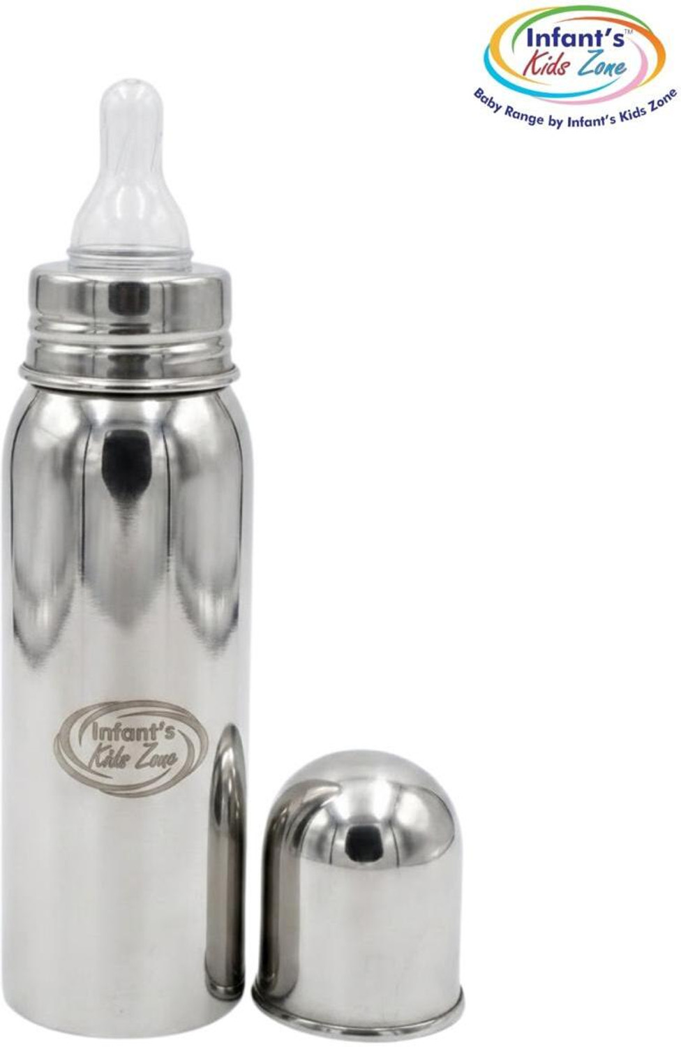 Image of BEBZI stainless steel baby milk bottle 304 Grade - 250 ml (Silver)