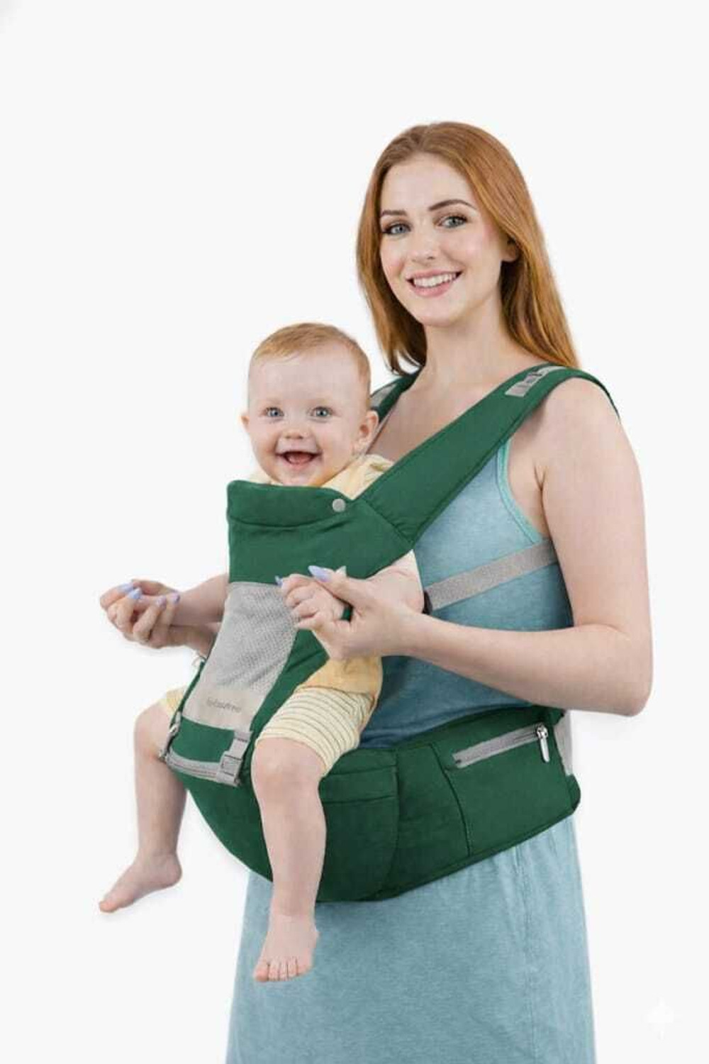 Image of Hierax greenbcb7 Baby Cuddler (Green, Front carry facing out)
