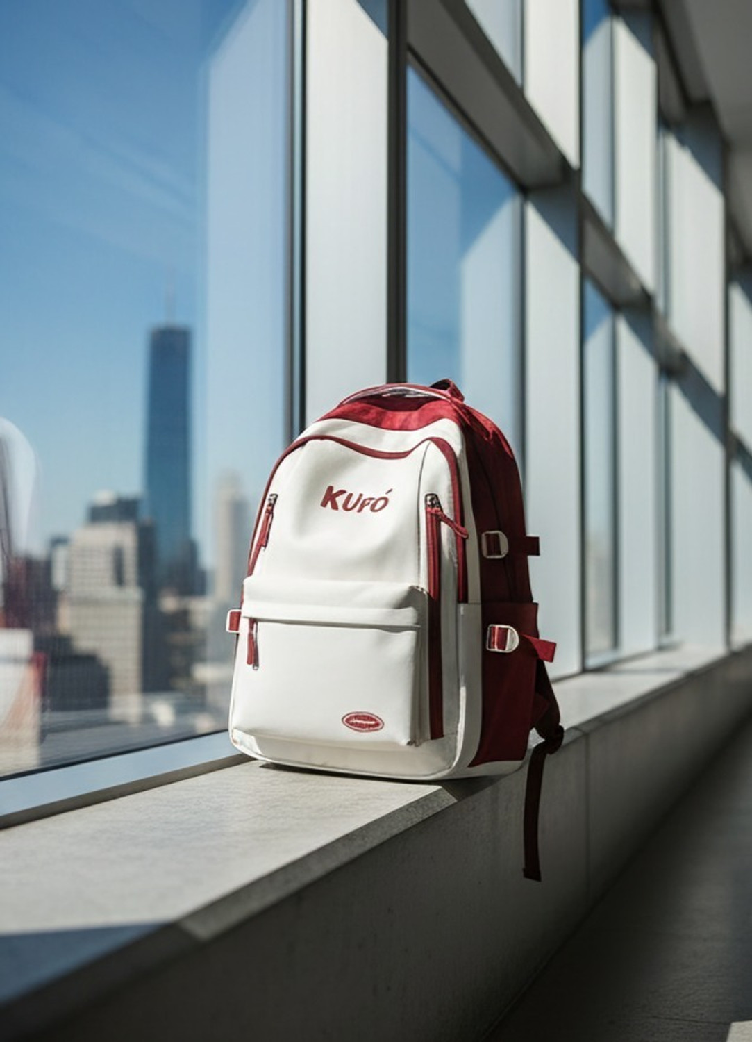 Image of Highness Large 40 L Laptop Backpack Unisex Korean Style Laptop Backpack Stylish Casual Backpack for Men And Women (Maroon, White)