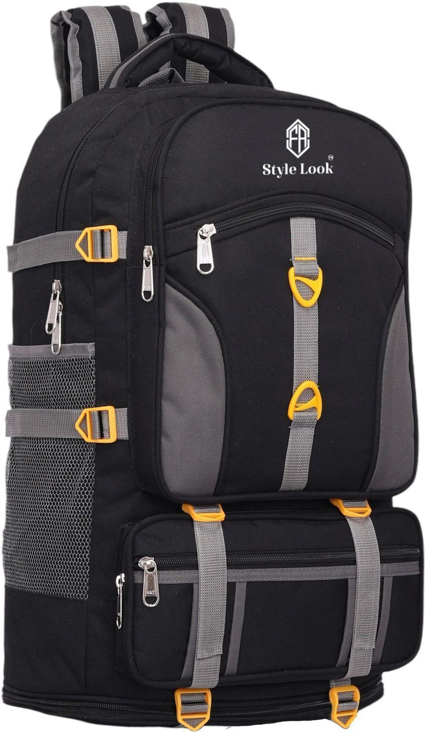 Image of WROGN Trekking Rucksack for Travel - Waterproof, Lightweight & Spacious Pack Rucksack - 75 L (Black)