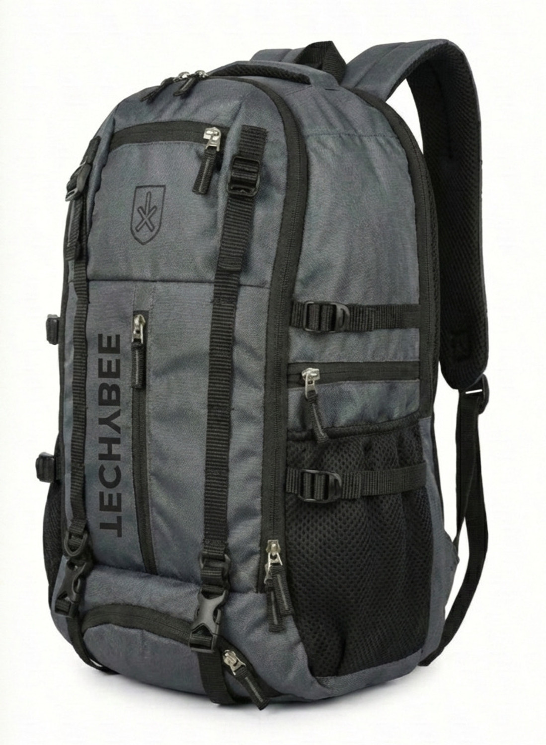 Image of TechyBee Large 45 L Laptop Backpack Panther MS03 45 L Multi-Purpose Travel Backpack with 5 Compartments (Grey) (Grey)