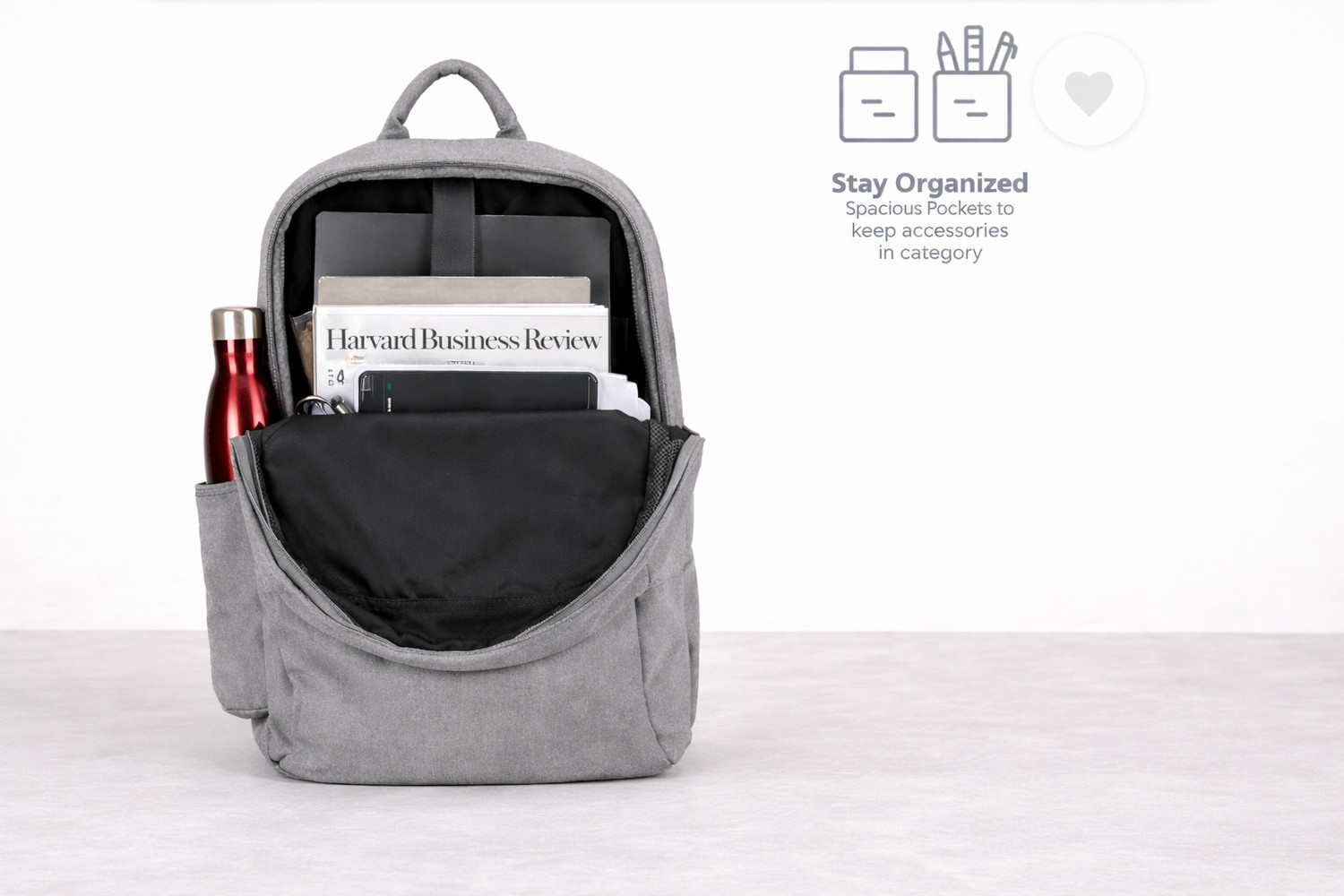 Image of Tracker Medium 30 L Laptop Backpack TRK-501 Business Office Travel Bag for Men | Daily Use | Water Resistant (Grey)
