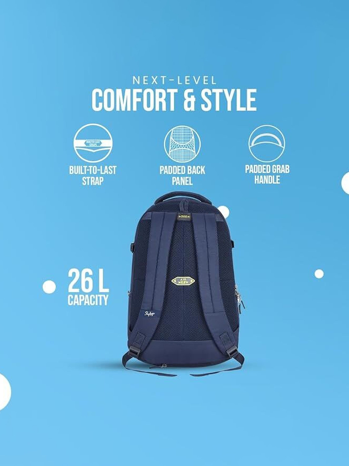Image of SKYBAGS Large 40 L Laptop Backpack Network Pro Backpack With Laptop Compatible for Men & Women,Rain Cover (Blue)
