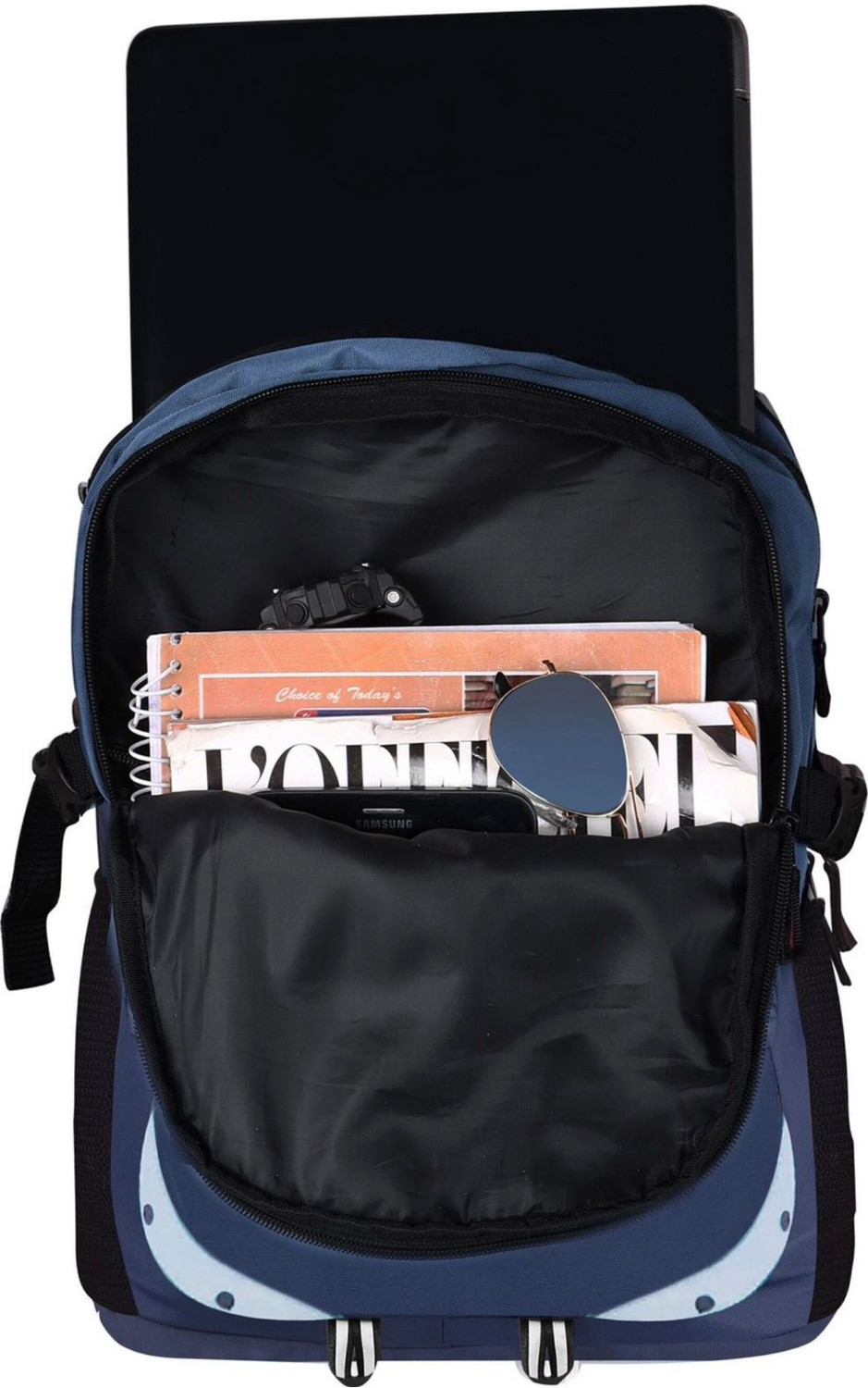 Image of PlayCraft Large 35 L Laptop Backpack Unisex Spacy With Rain Cover And Reflective Strip (Blue, Yellow)