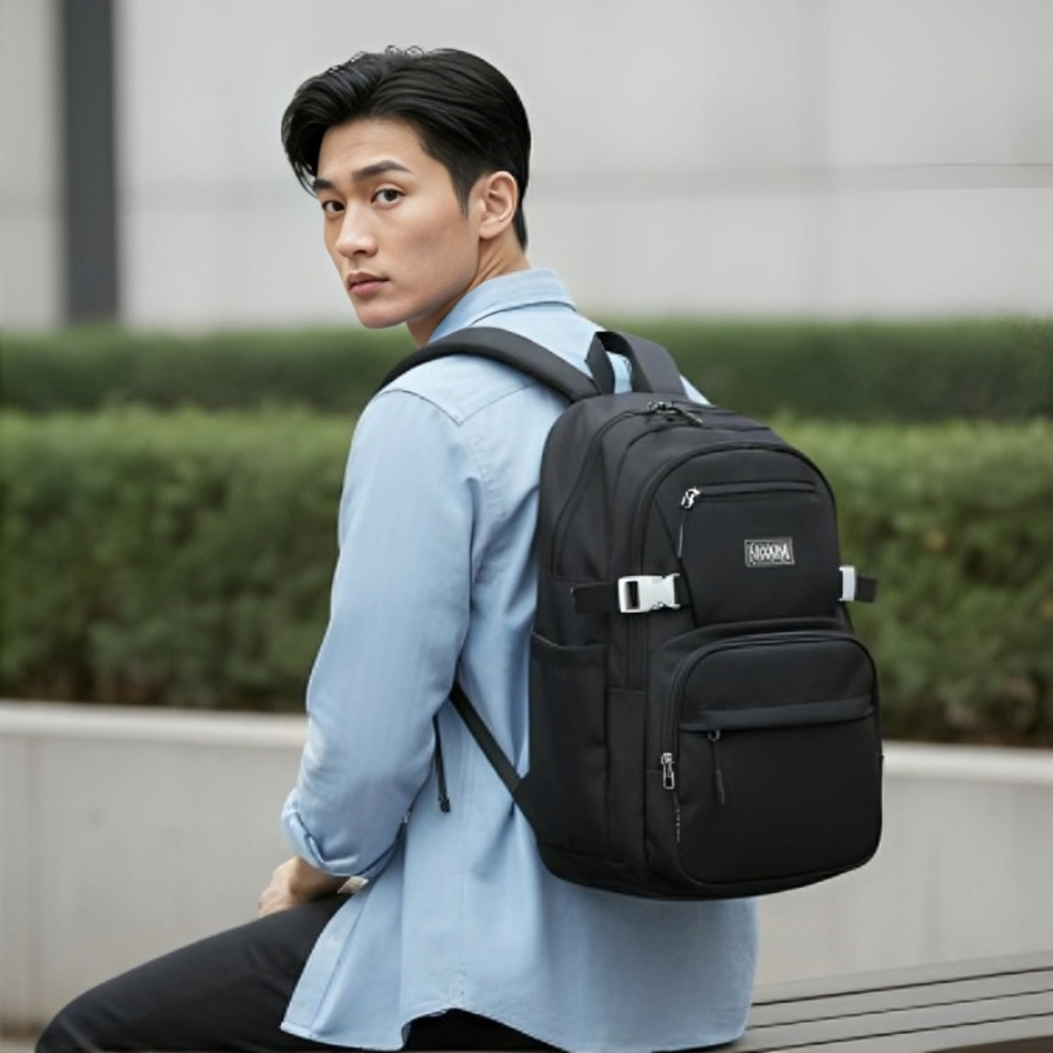 Image of Ayesha Collection Large 40 L Laptop Backpack Unisex Classic Bagpack For Daily Use (Black)