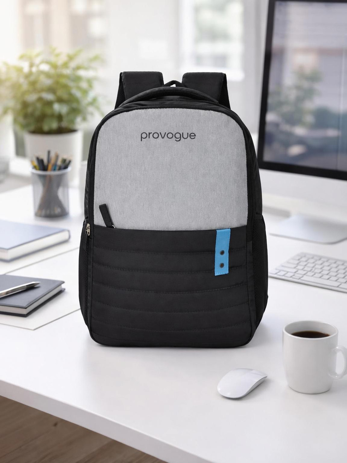 Image of PROVOGUE Large 32 L Laptop Backpack Unisex Casual Bag For Travel / School /Collage / Office (Grey, Black)