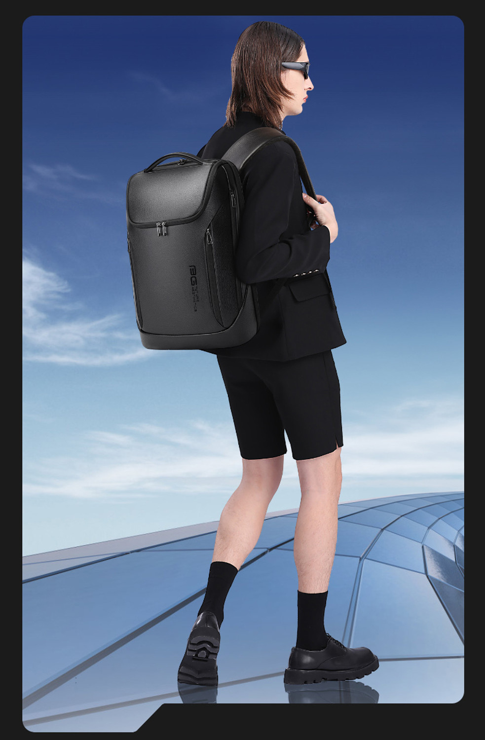 Image of BANGE Medium 25 L Laptop Backpack 6623-(B) (Black)