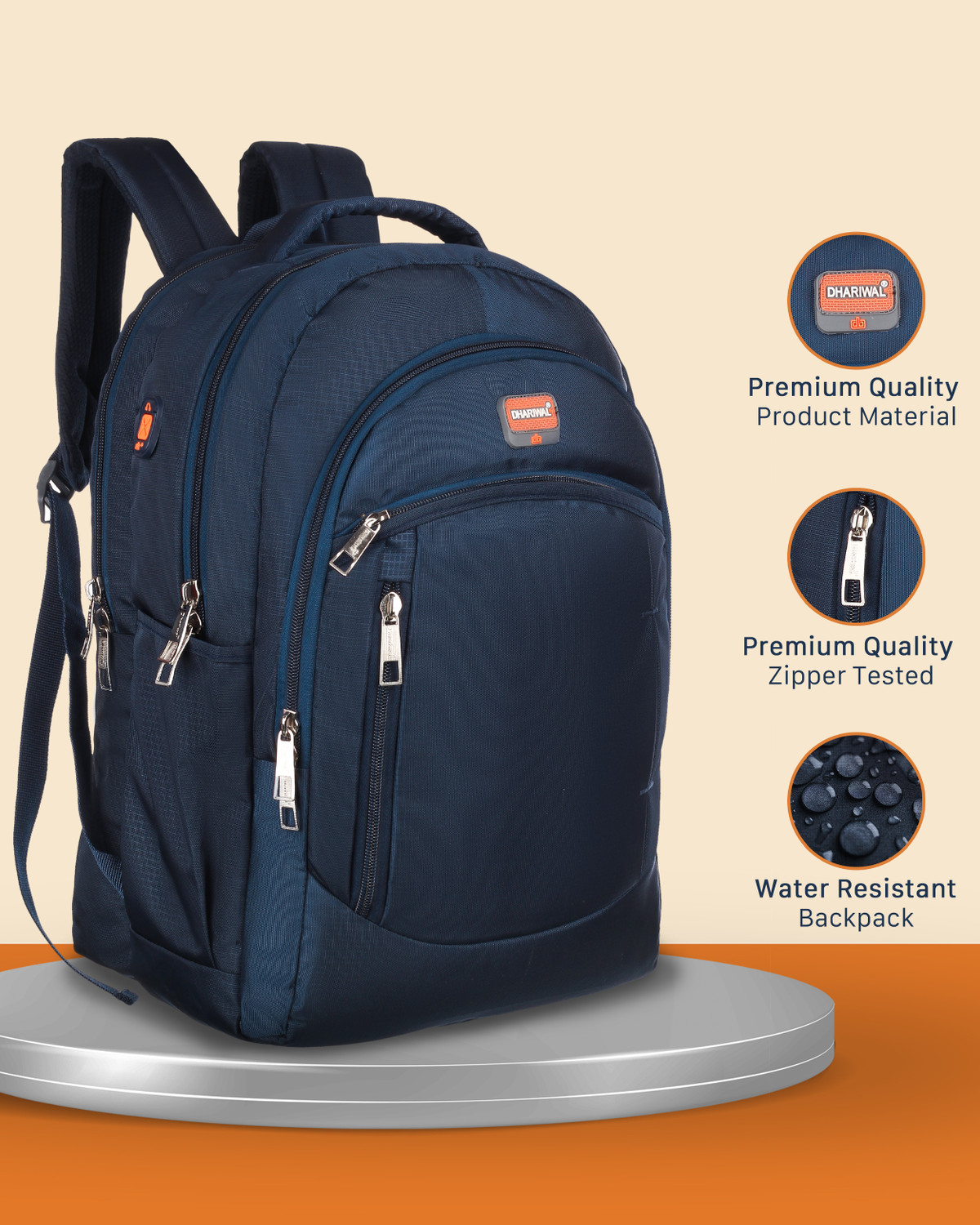 Image of Dhariwal Unisex Dual Compartment Laptop Backpack With Rain Cover 49L LB-108 Waterproof Laptop Sleeve /Cover (Grey, 48 L)