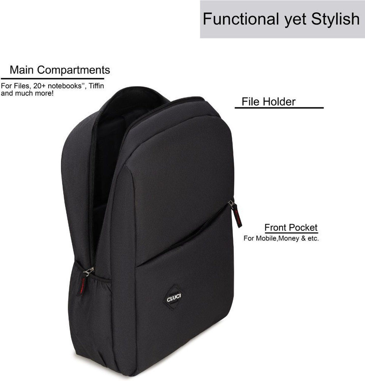 Image of Tx Tronx Medium 30 L Laptop Backpack Premium Solid Backpack for Office, College & Travel with Stylish Minimal Look (Black)