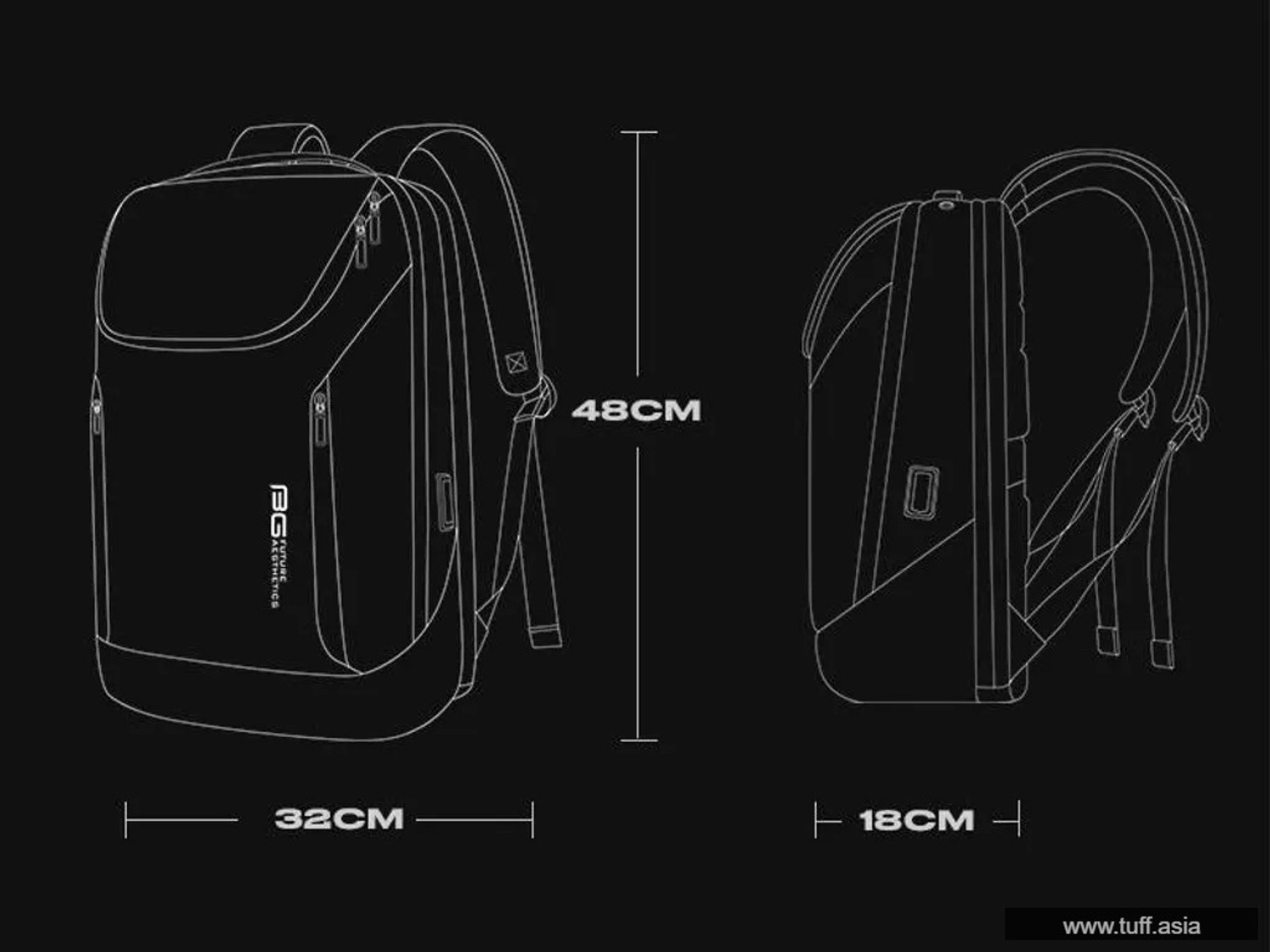 Image of BANGE Medium 25 L Laptop Backpack 6623-(B) (Black)