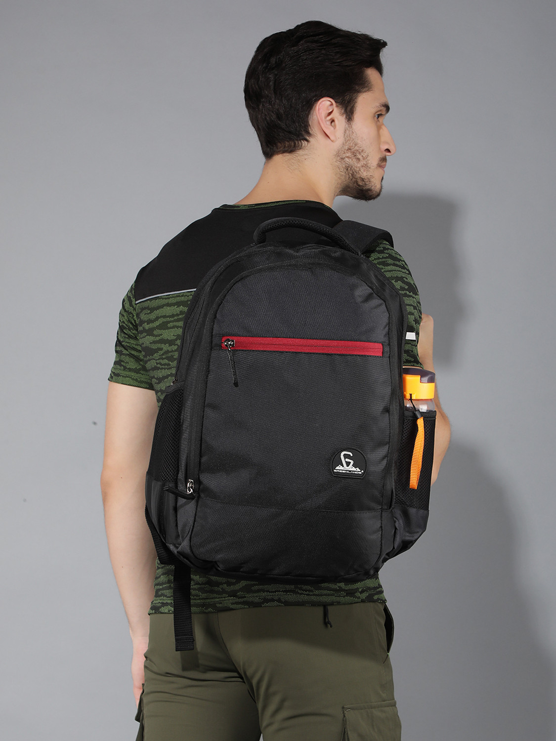 Image of GreenLands Large 33 L Laptop Backpack Zipster College, School, Office, Travel Bag (Black)