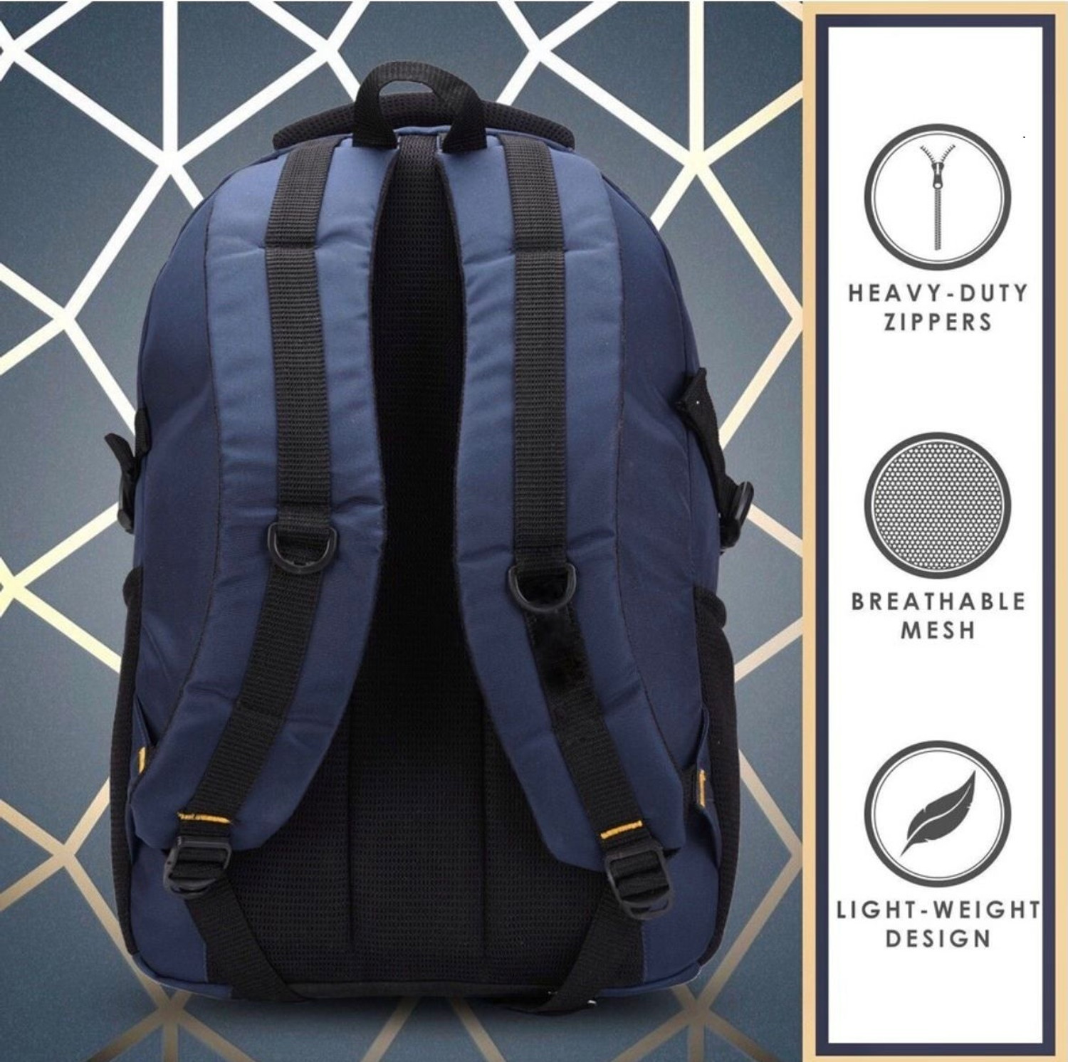 Image of PlayCraft Large 35 L Laptop Backpack Unisex Spacy With Rain Cover And Reflective Strip (Blue, Yellow)