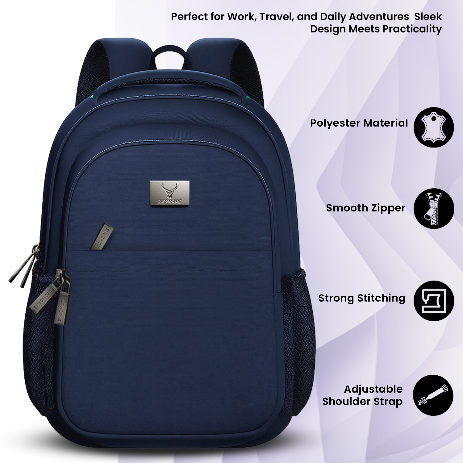Image of REDHORNS Medium 28 L Laptop Backpack Medium 28L Laptop Backpack School Backpack with Laptop Sleeve (15.6 inch) (Blue)