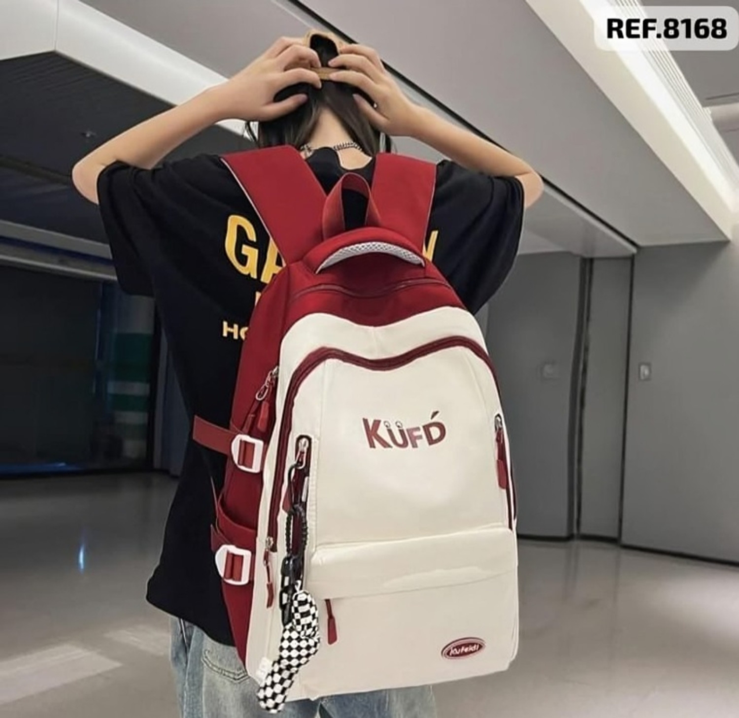 Image of Highness Large 40 L Laptop Backpack Unisex Korean Style Laptop Backpack Stylish Casual Backpack for Men And Women (Maroon, White)