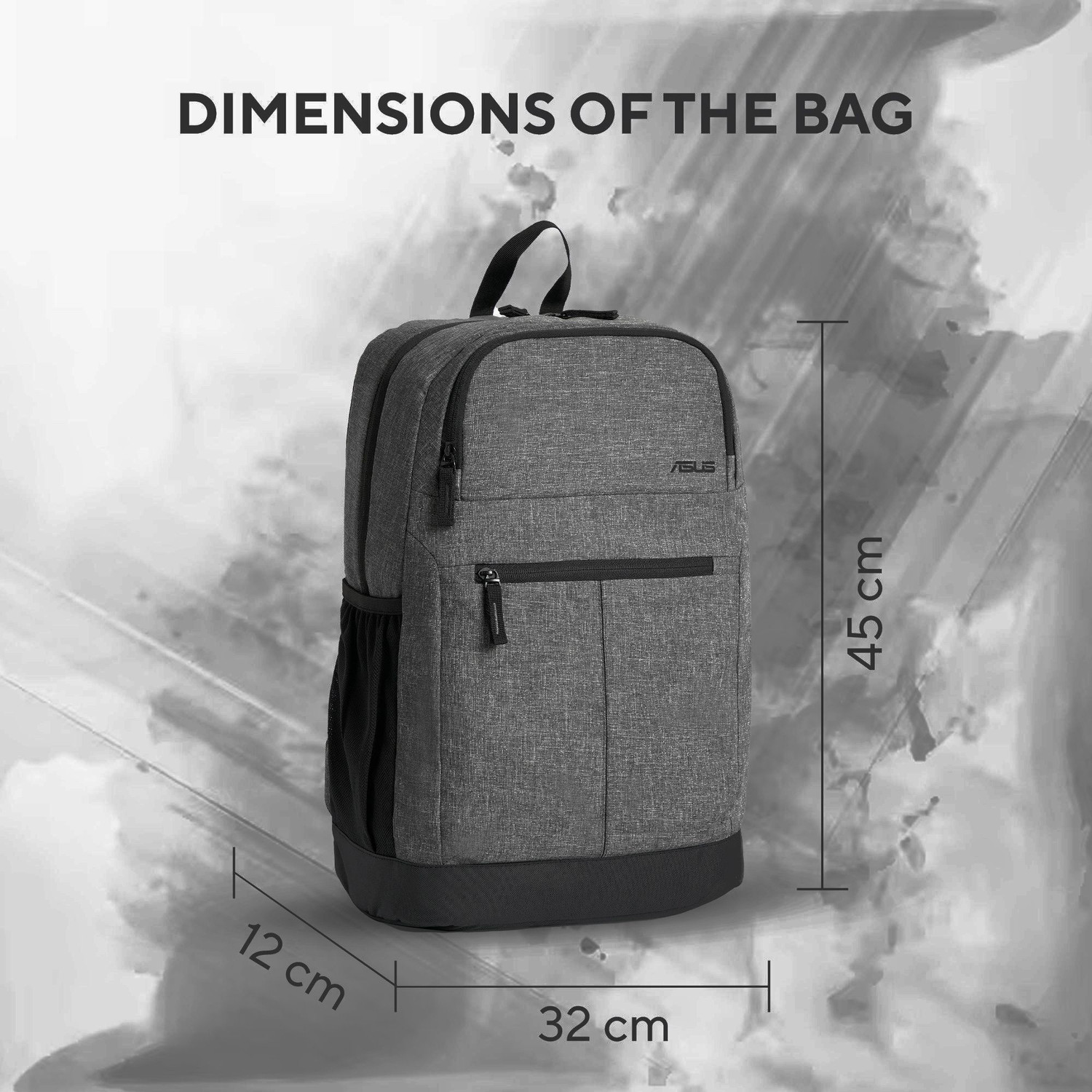 Image of ASUS 18.1 L Laptop Backpack AP1601-Two-Large-Front-Pocket-Luggage-Strap-16-Inch-Laptop-0-40-Kg 18.1 L (Grey)