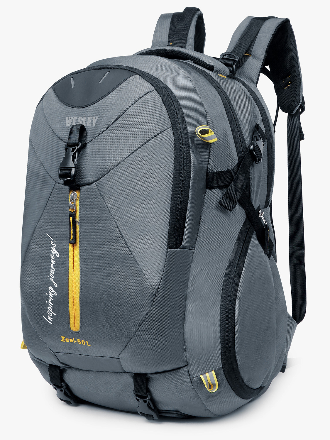 Image of TechyBee Large 45 L Laptop Backpack Panther MS03 45 L Multi-Purpose Travel Backpack with 5 Compartments (Grey) (Grey)