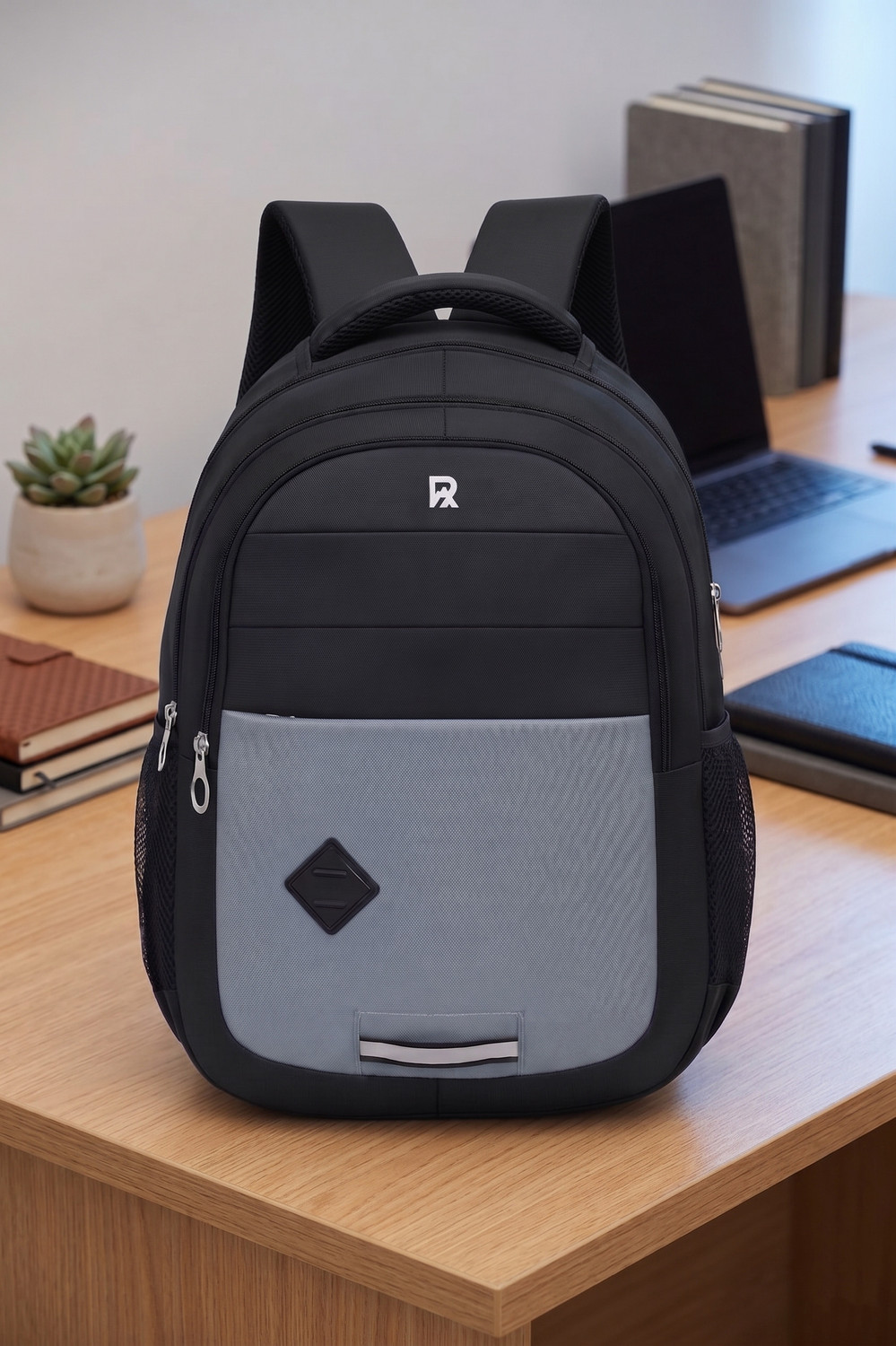 Image of Roadster Medium 30 L Laptop Backpack Modern School College Office Laptop Backpack Waterproof Unisex Design bag (Black, Grey)